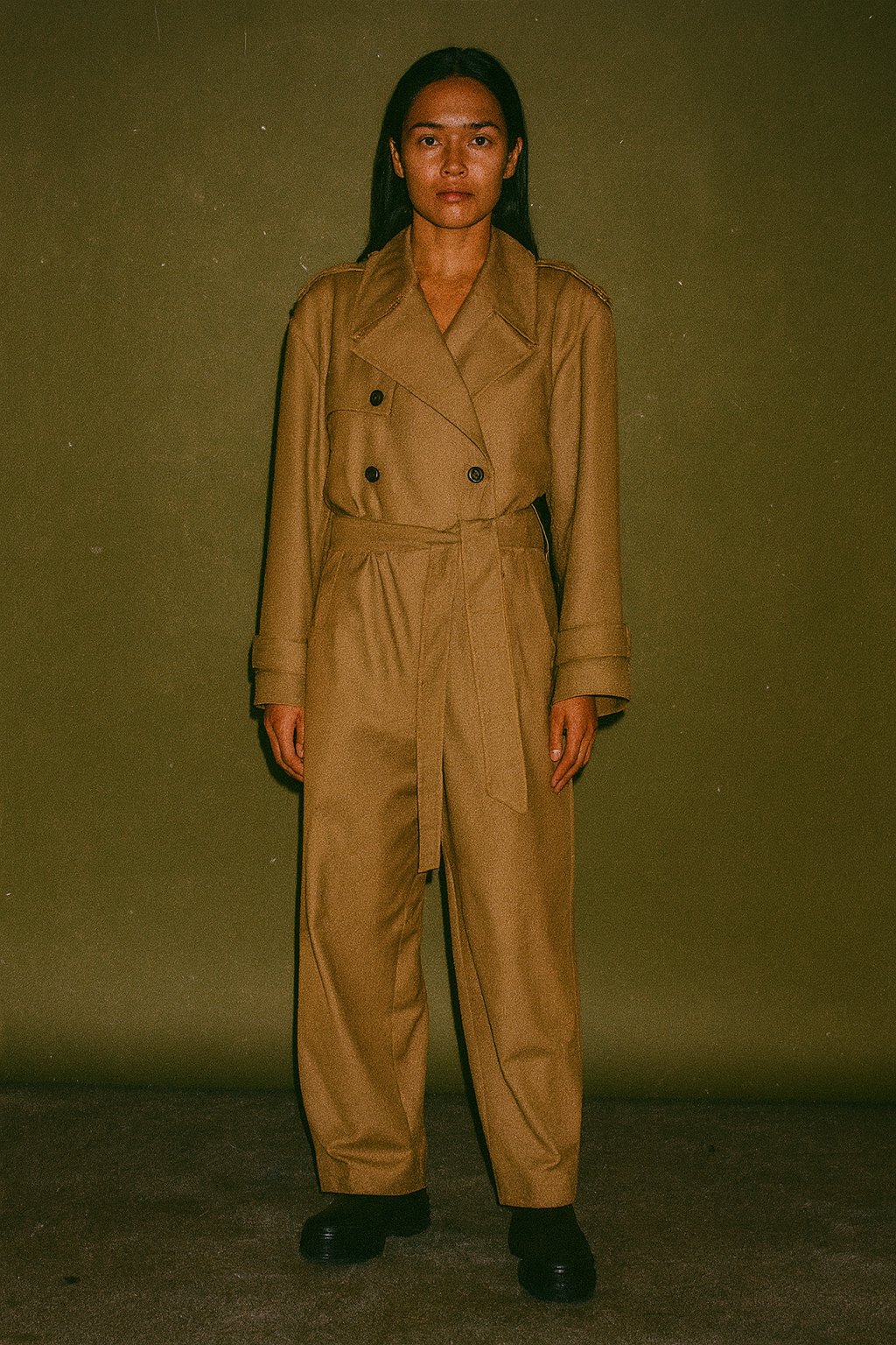 Frankie shop Khaki Jumpsuit with Lapel