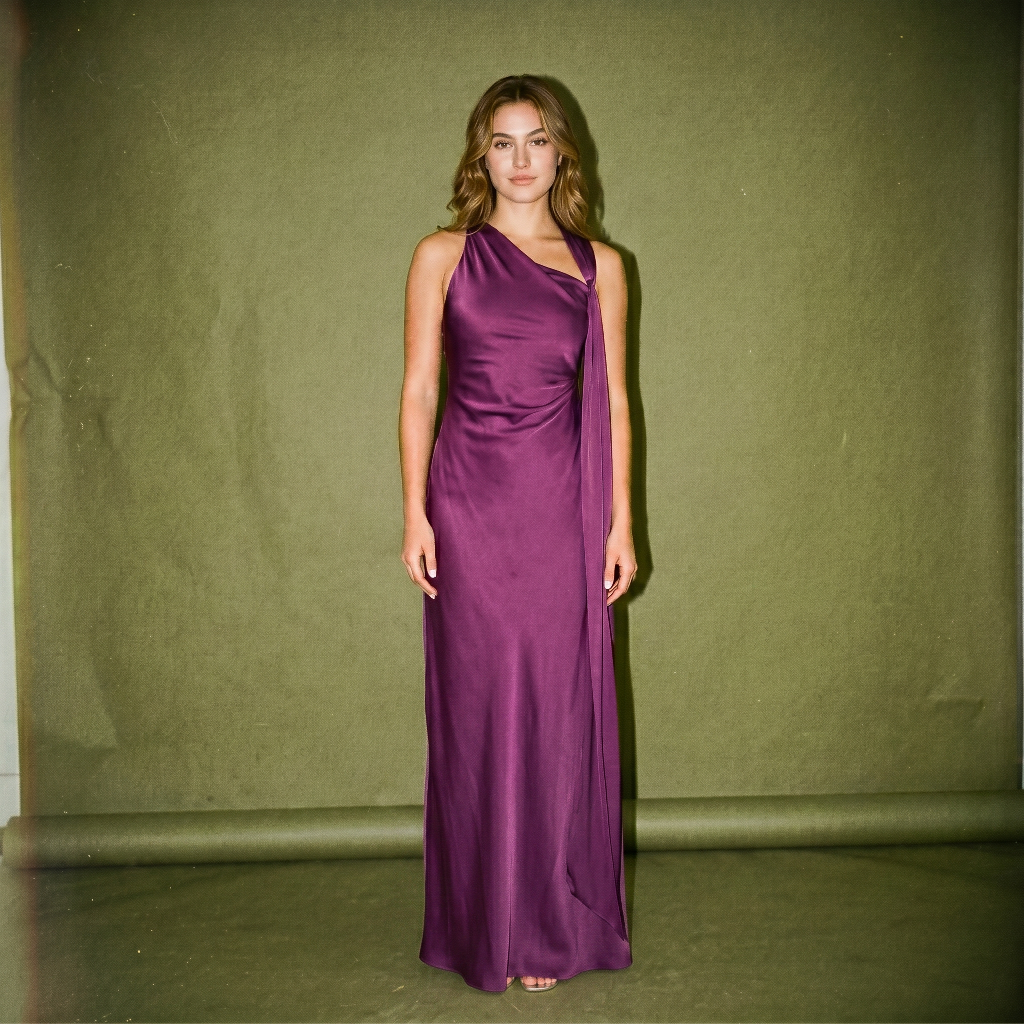 Rotacion Purple Dress Sleeveless Satin