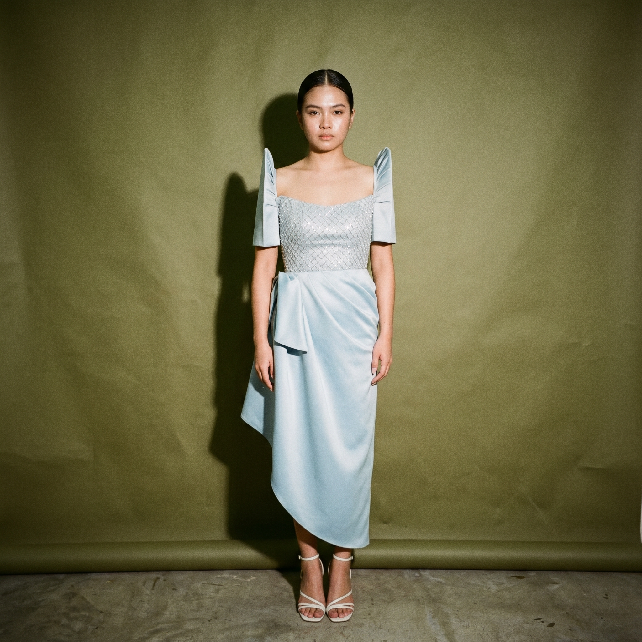 Mar Montes Dusty Blue Filipiniana Co-ord