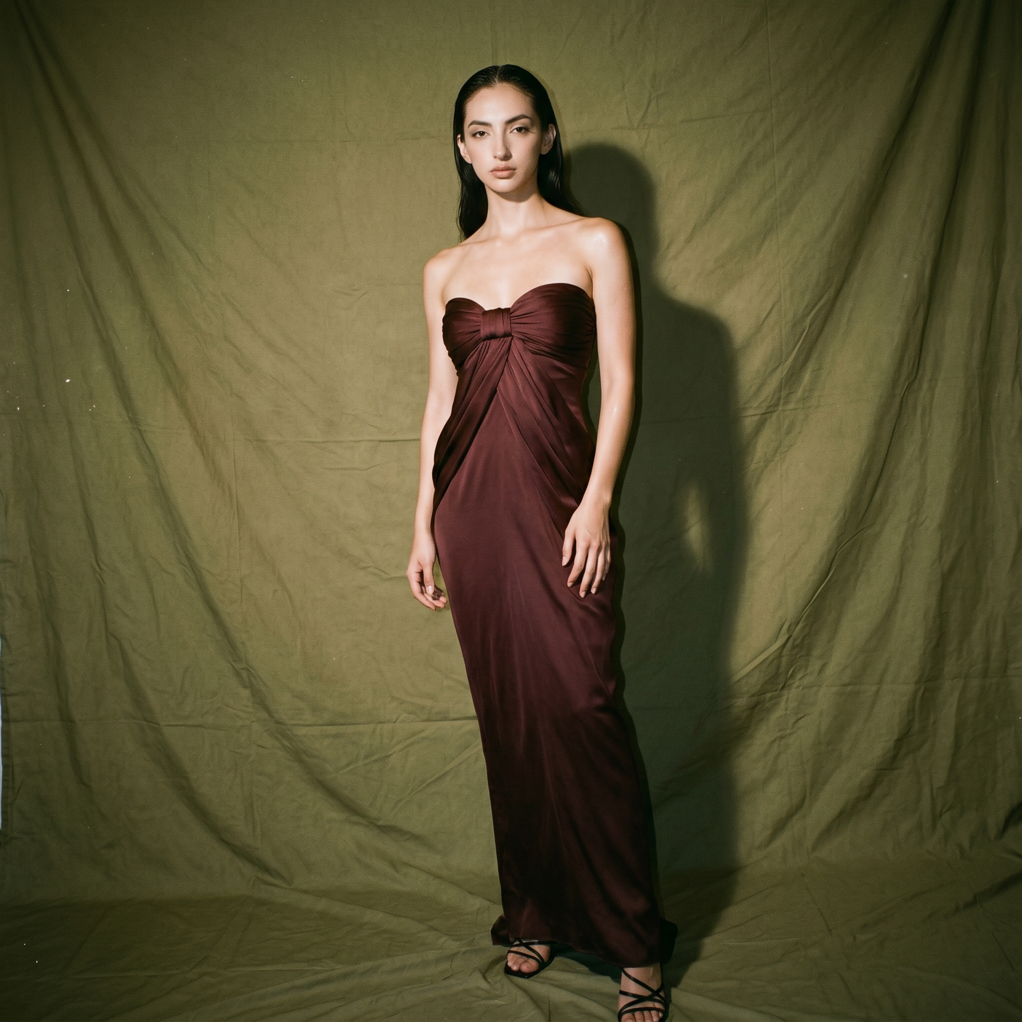 Kisserine Valery Tube Dress in Burgundy Red