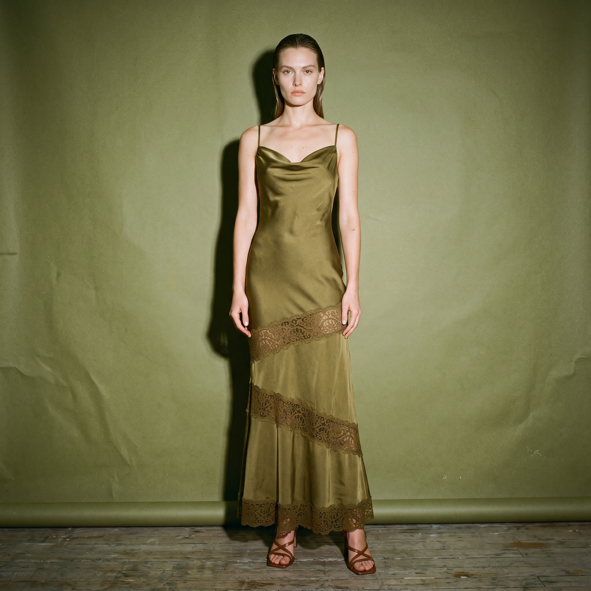House Of Harlon 1960 x Revolve Nouvelle Maxi Gown Olive Green