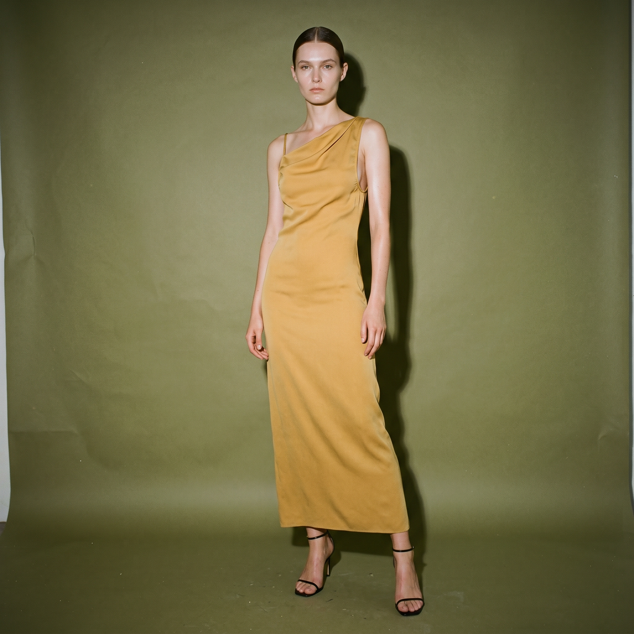 Christopher Esber Asymmetric Maxi Dress in Yellow