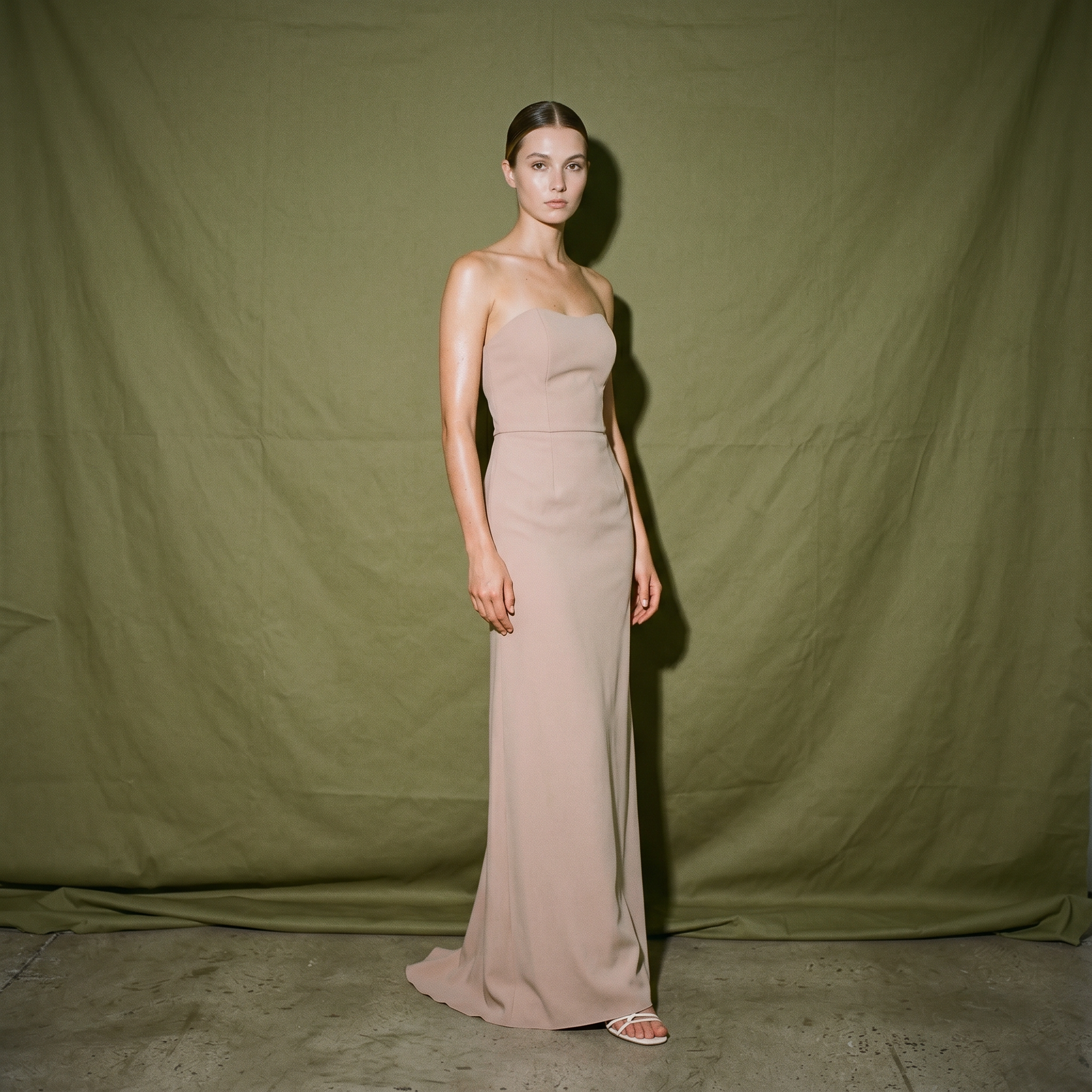 Tinni Tube Dress Dusty Rose Fitted Strapless
