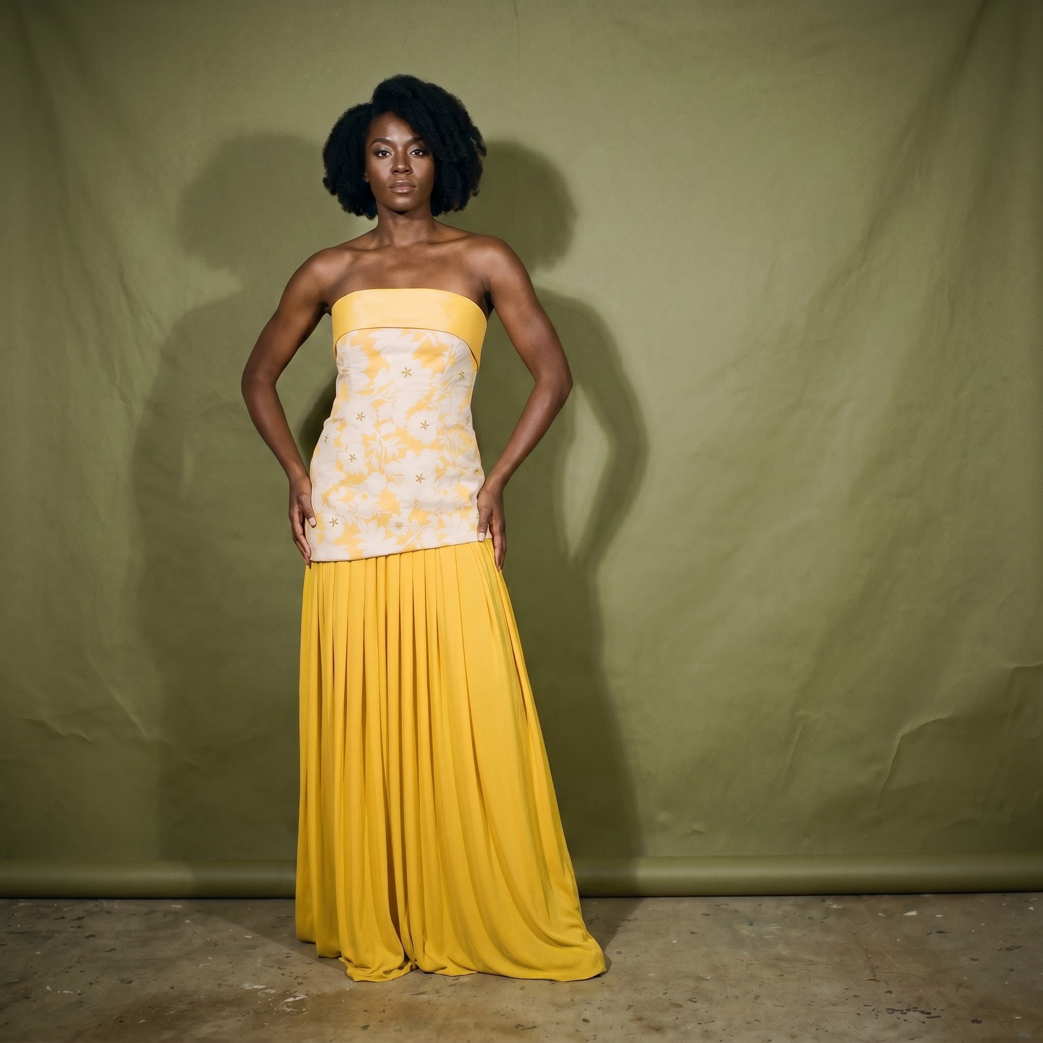 Eustacia Co-Ord with Flowing Pleated Sheer Skirt