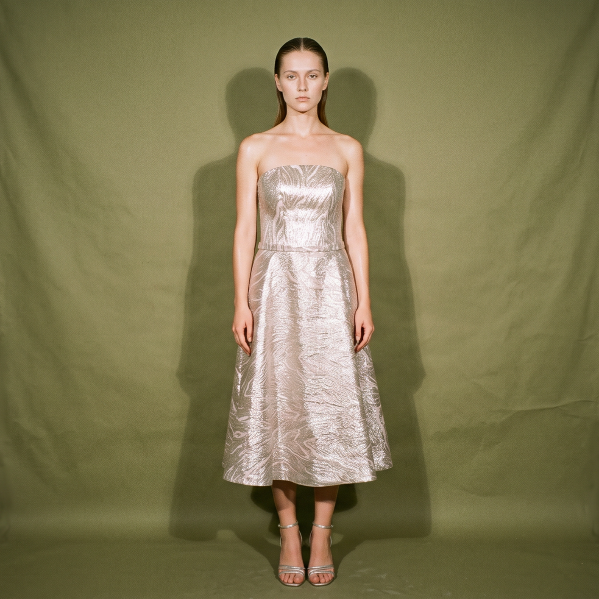 Hannah Kong Strapless A-line Midi to Tea Length Dress