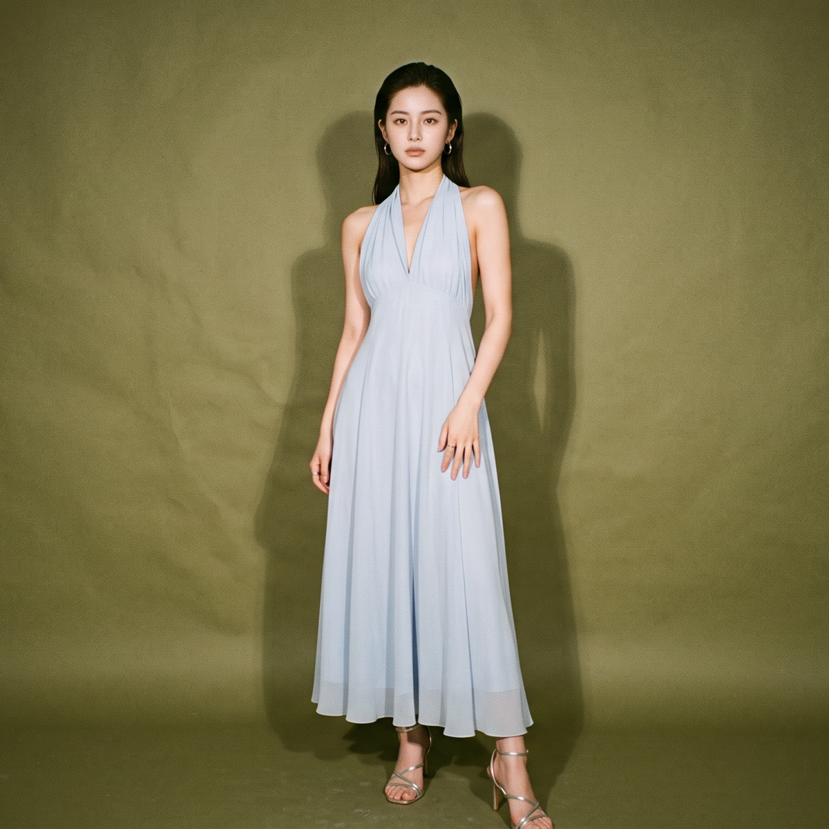 Rotacion Halter Dress Backless