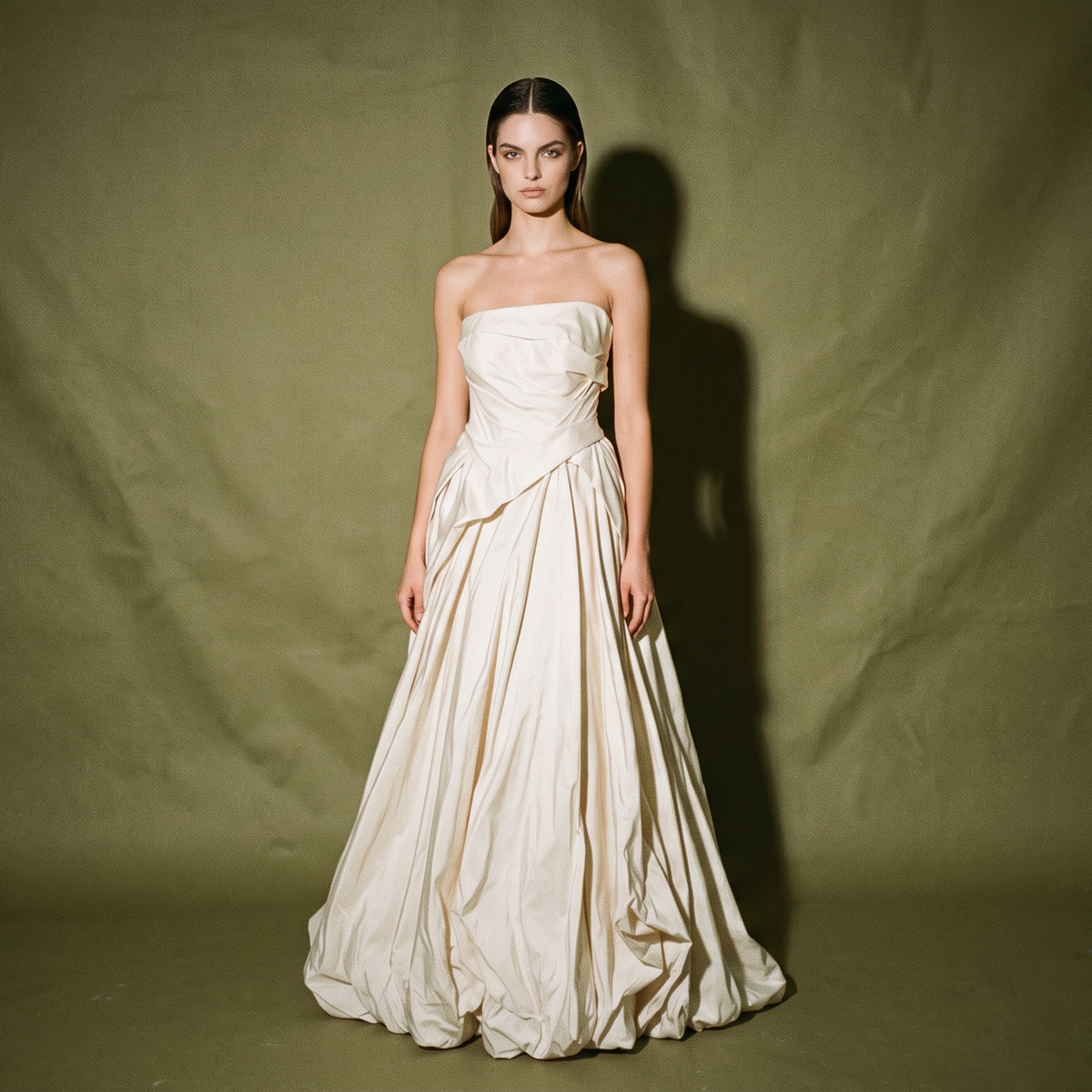 Anna Nicole Strapless Ruched and Draped Gown