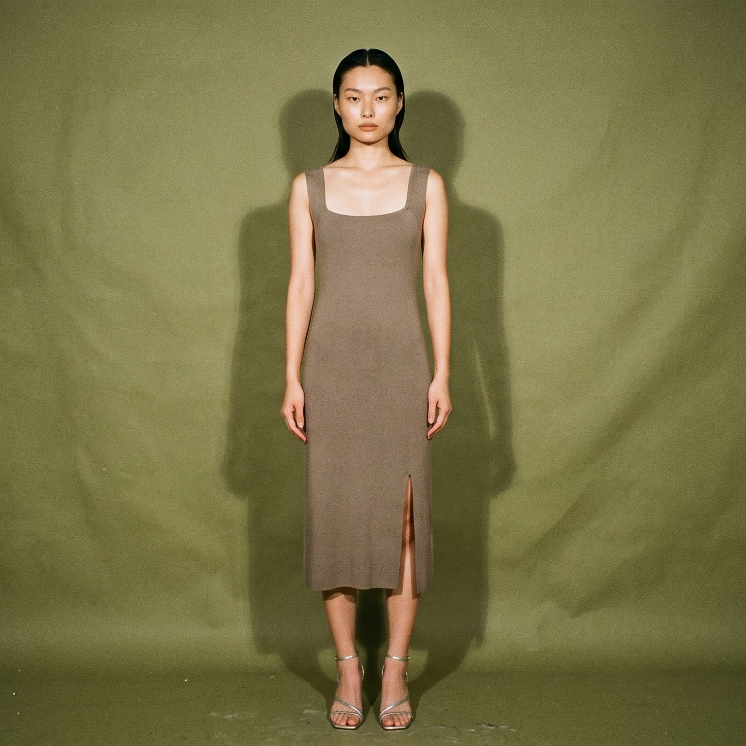 Love Bonito Sleeveless Brown Dress Knit