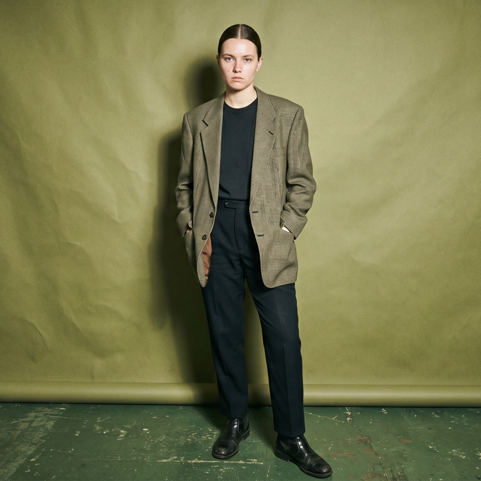 Antonio Parillo Gray Coat Houndstooth