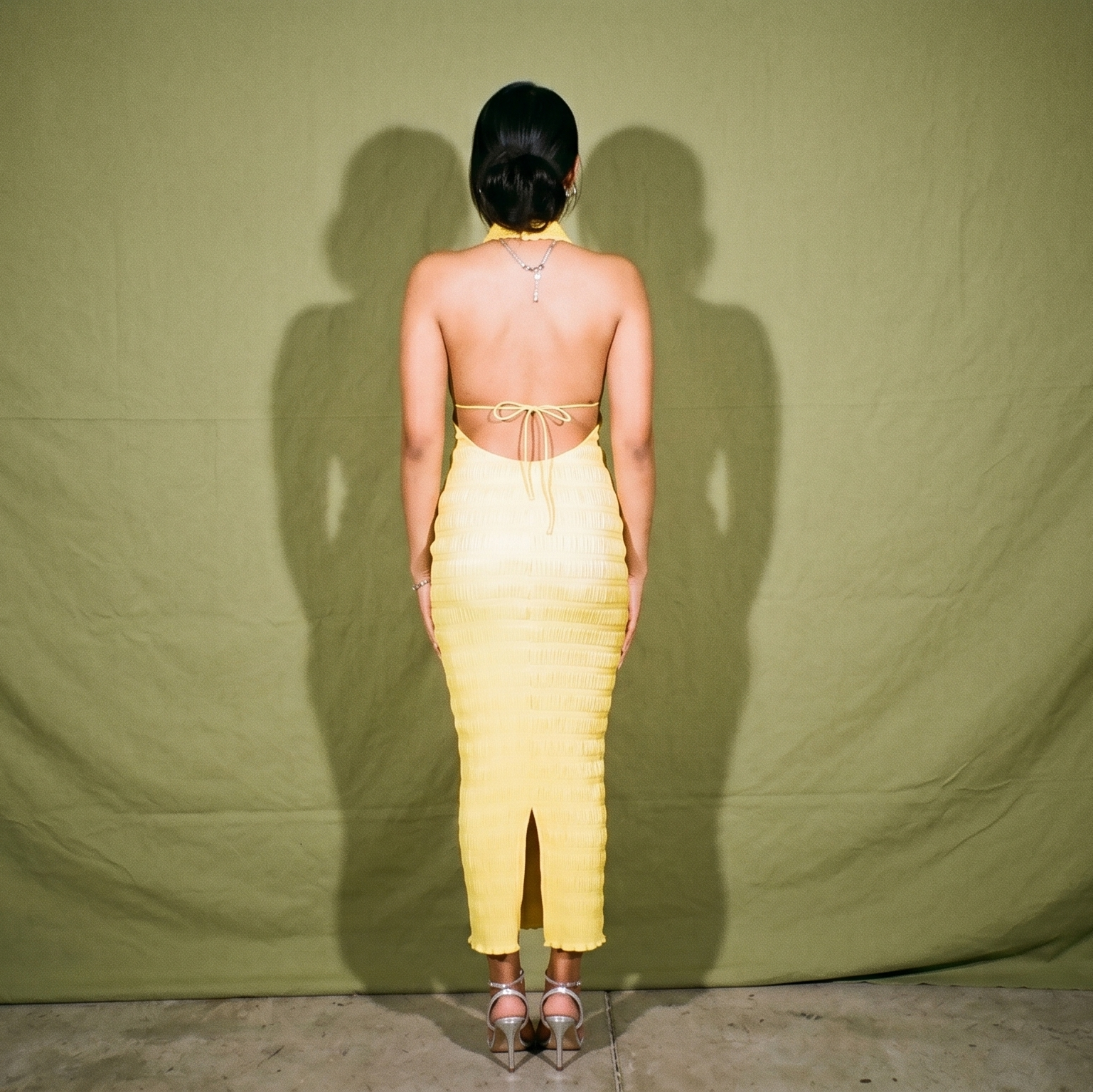 Lidee Yellow Dress with Hood and Belt
