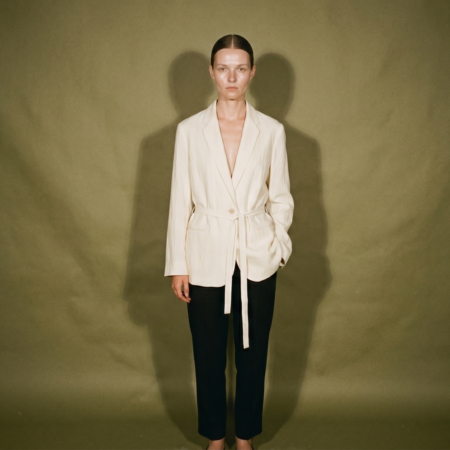 COS Tie Waist Cotton Blazer