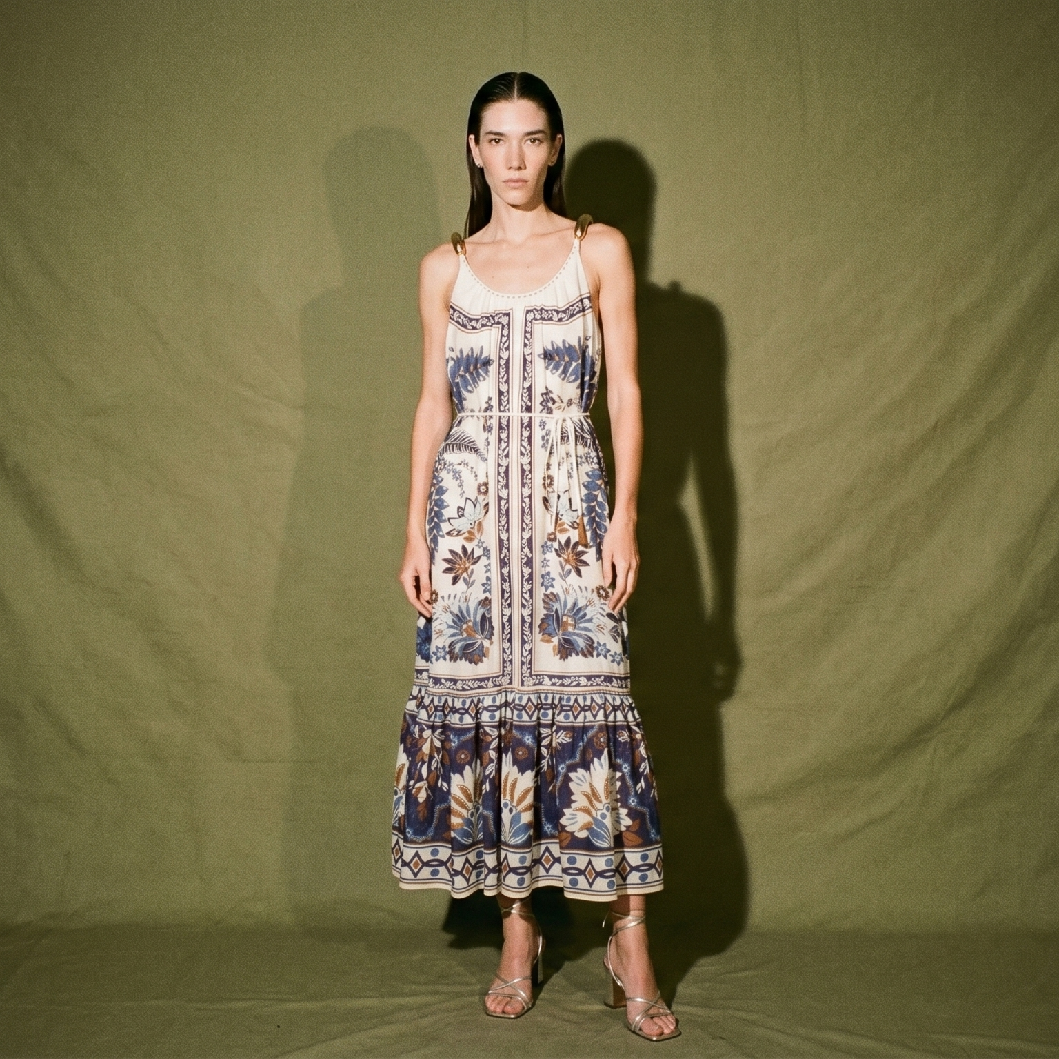 Farm Rio Off White Ana Tapestry Fish Strap Maxi