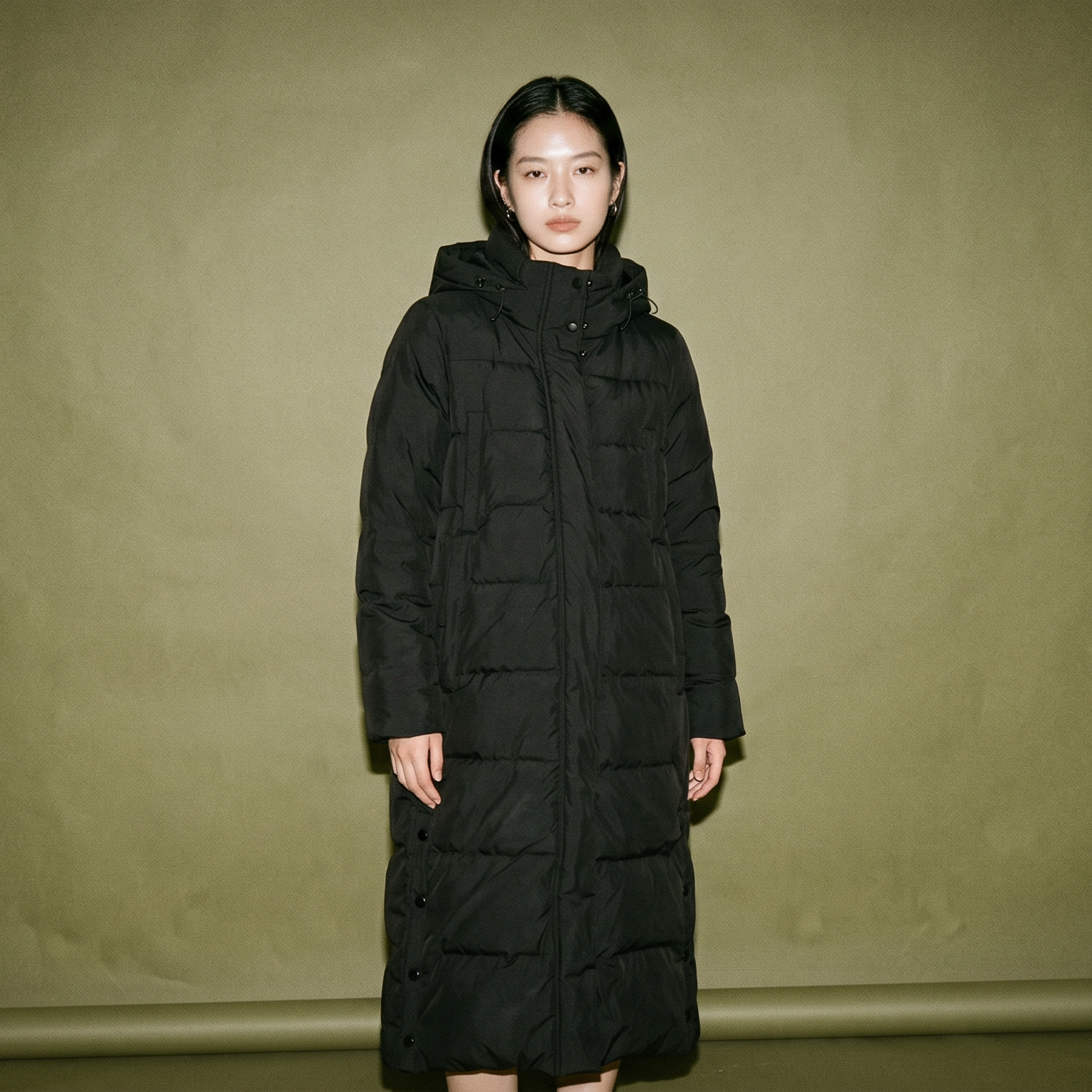 Polaris Icepeak Long Coat with Hood Two Pocket Front