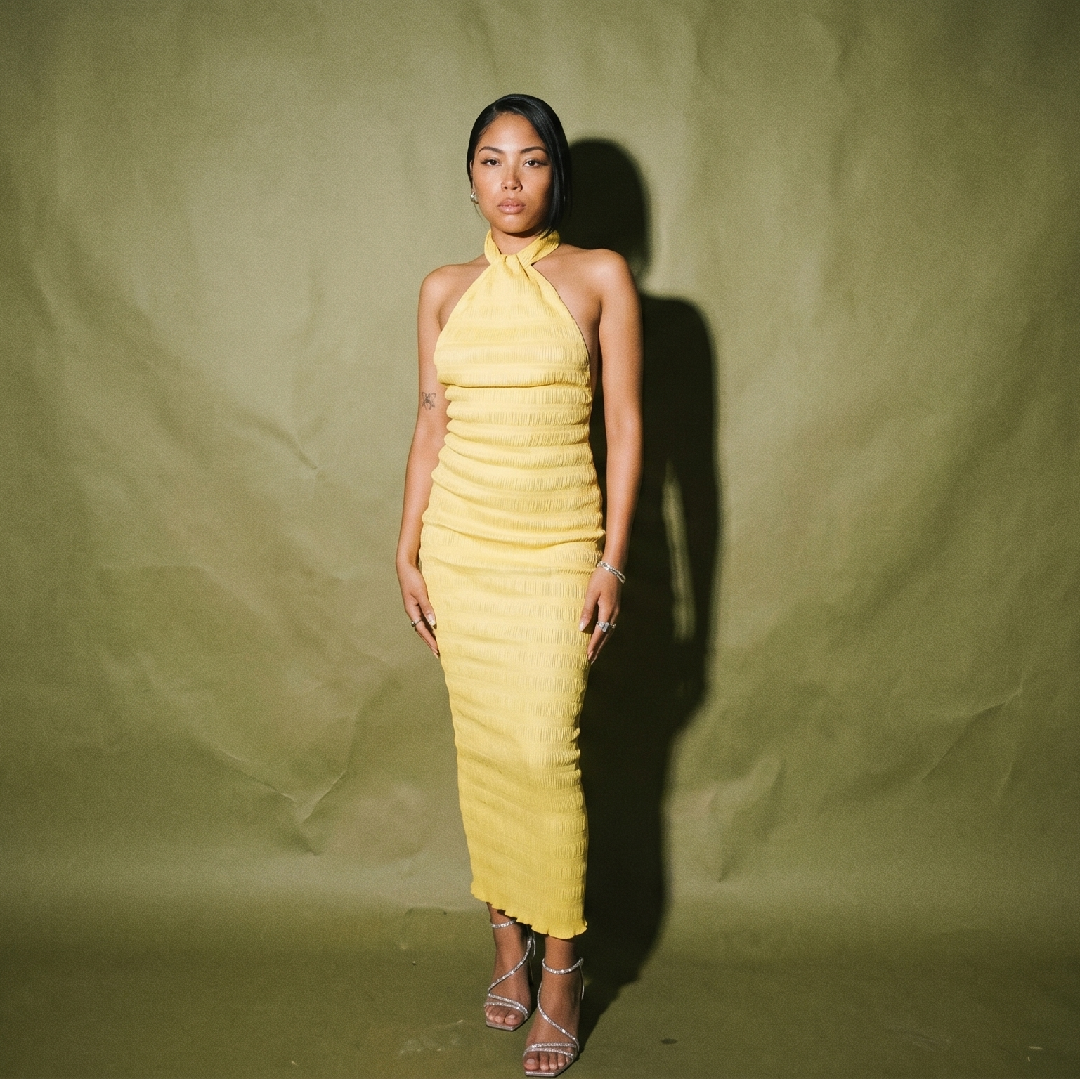Lidee Yellow Dress with Hood and Belt