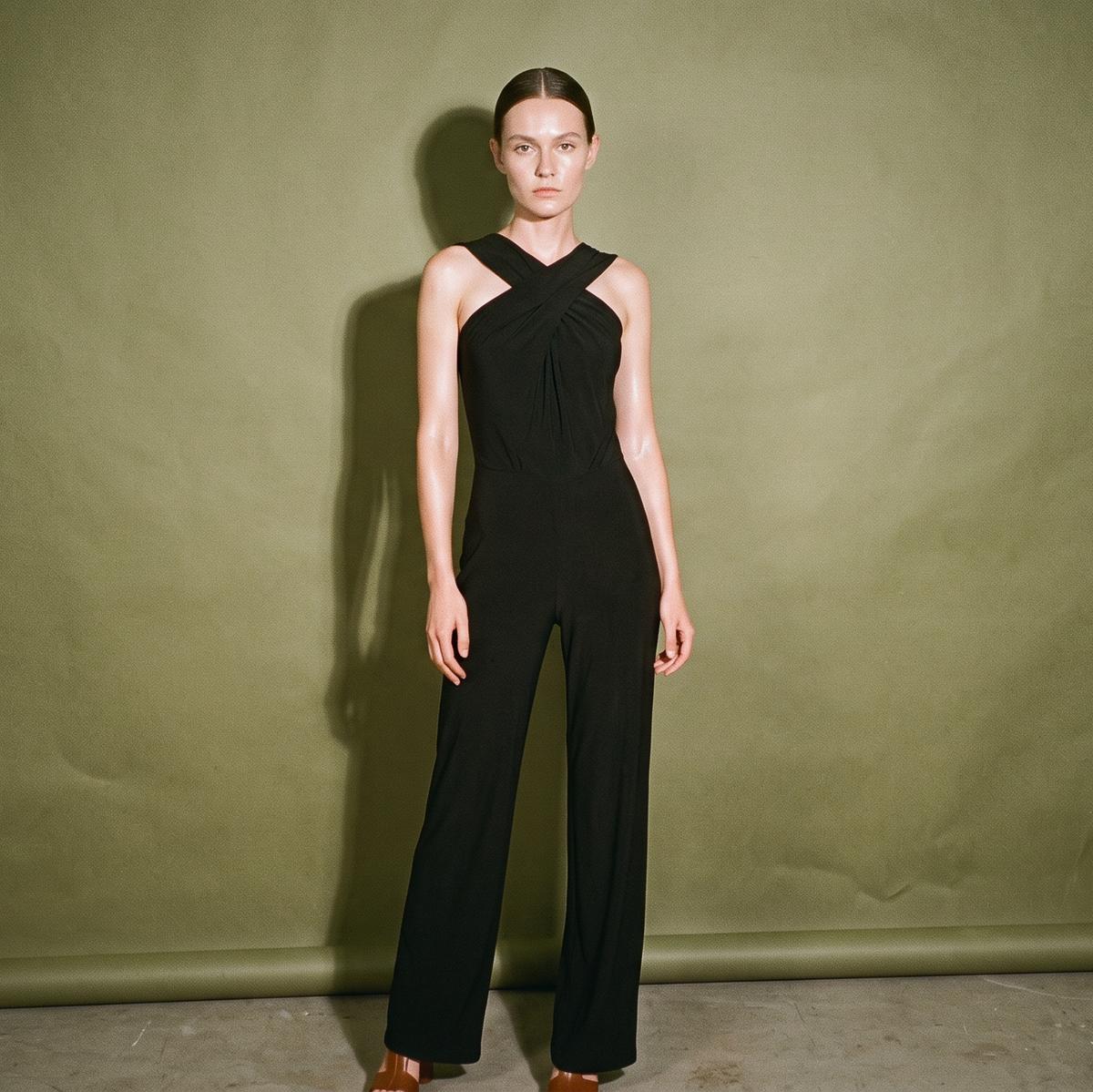 Michael Kors Sleeveless Black Jumpsuit Twisted Neckline