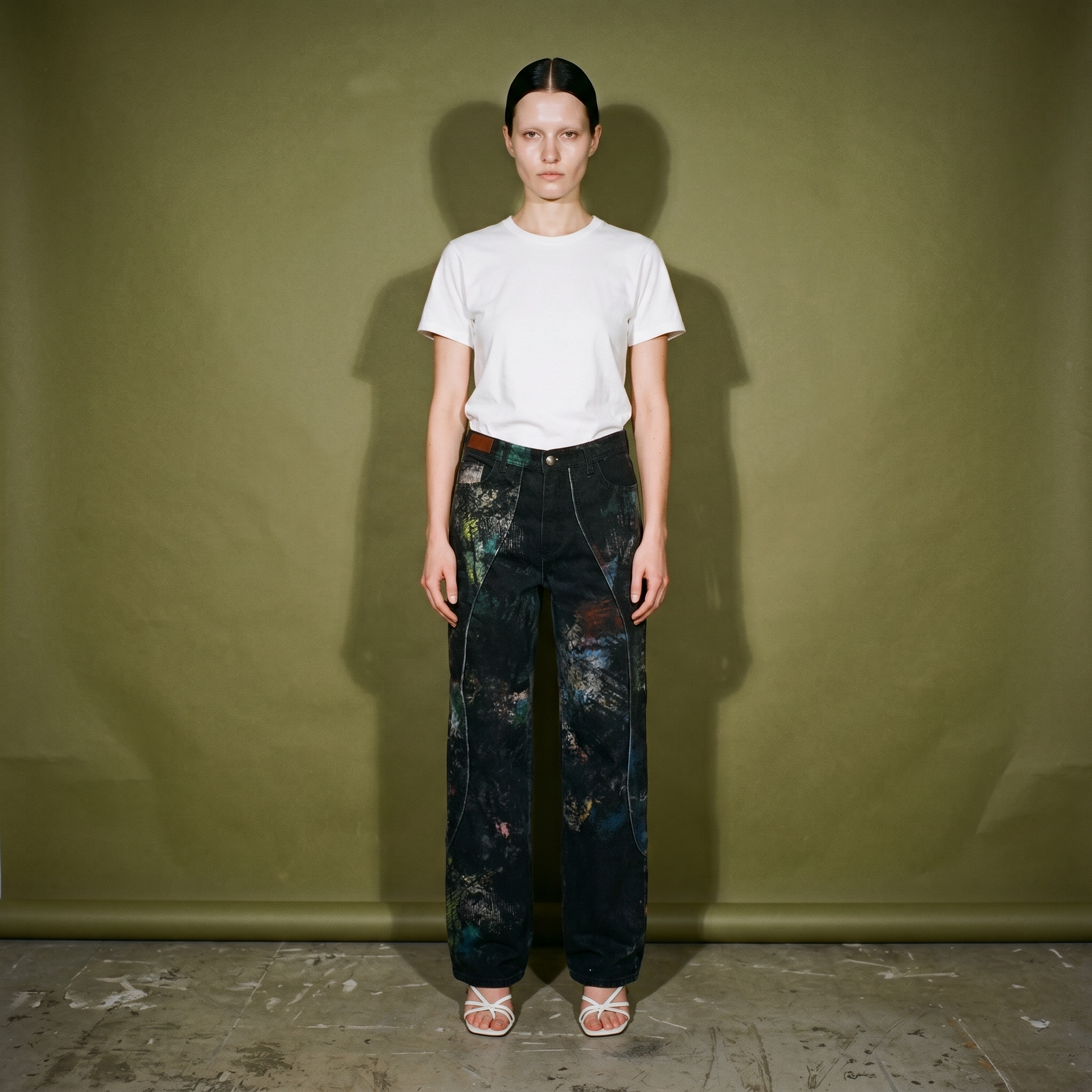 Andersson Bell Black Scratch Curved Jeans