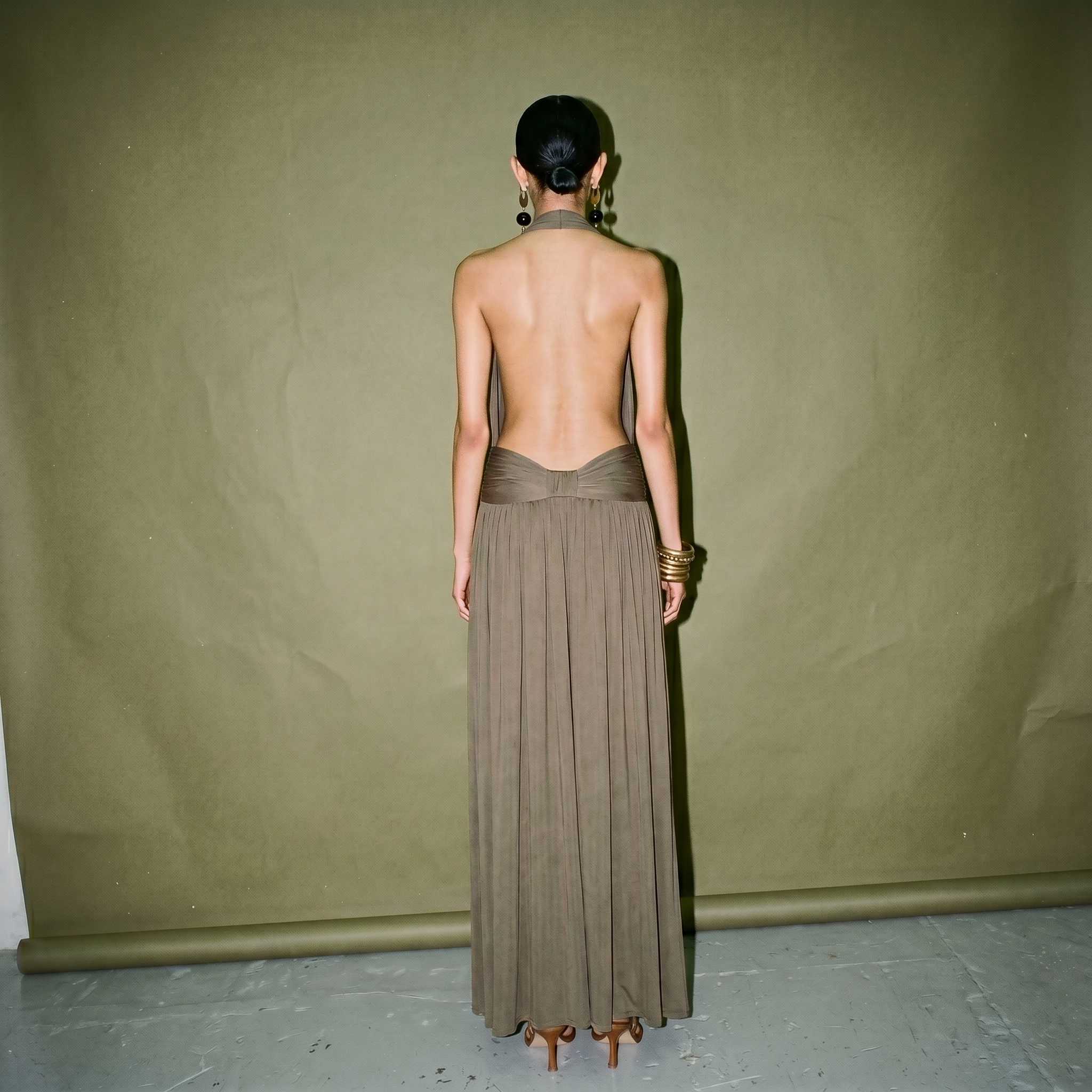 Arcina Ori Santina Dress In Khaki