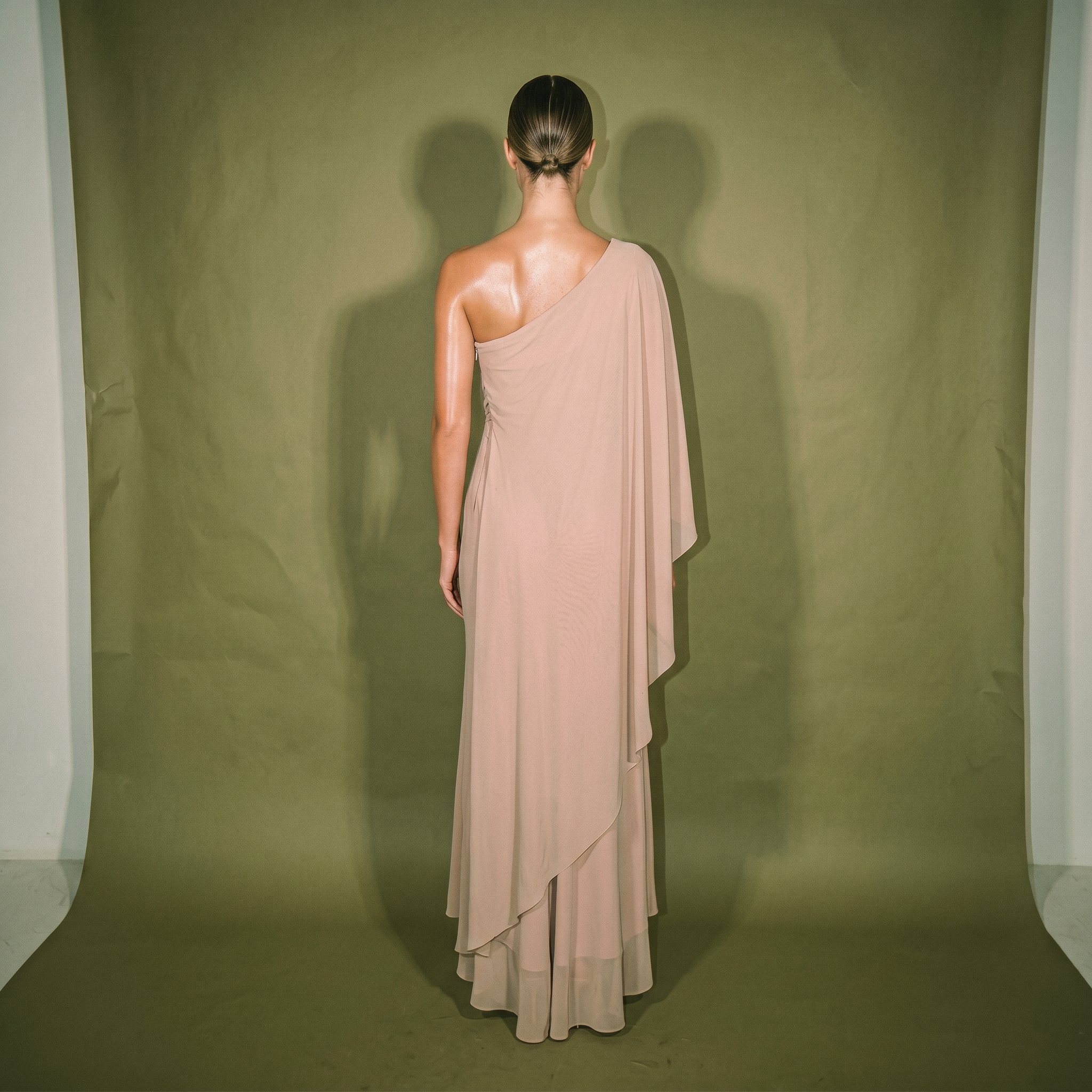 Cignal One Shoulder Ruched Floor Length