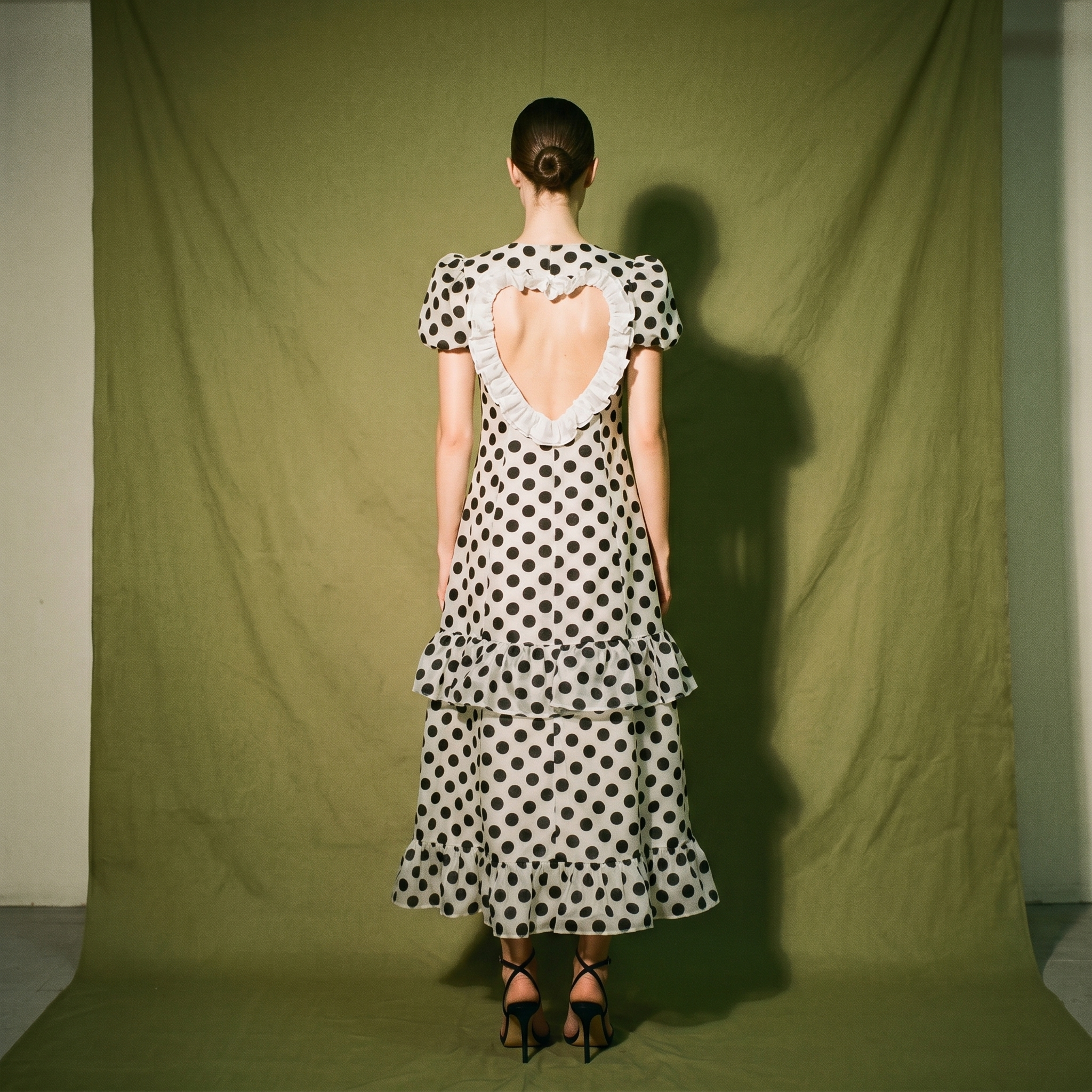 Sister Jane Tulle Ruffle Dress Black Polka