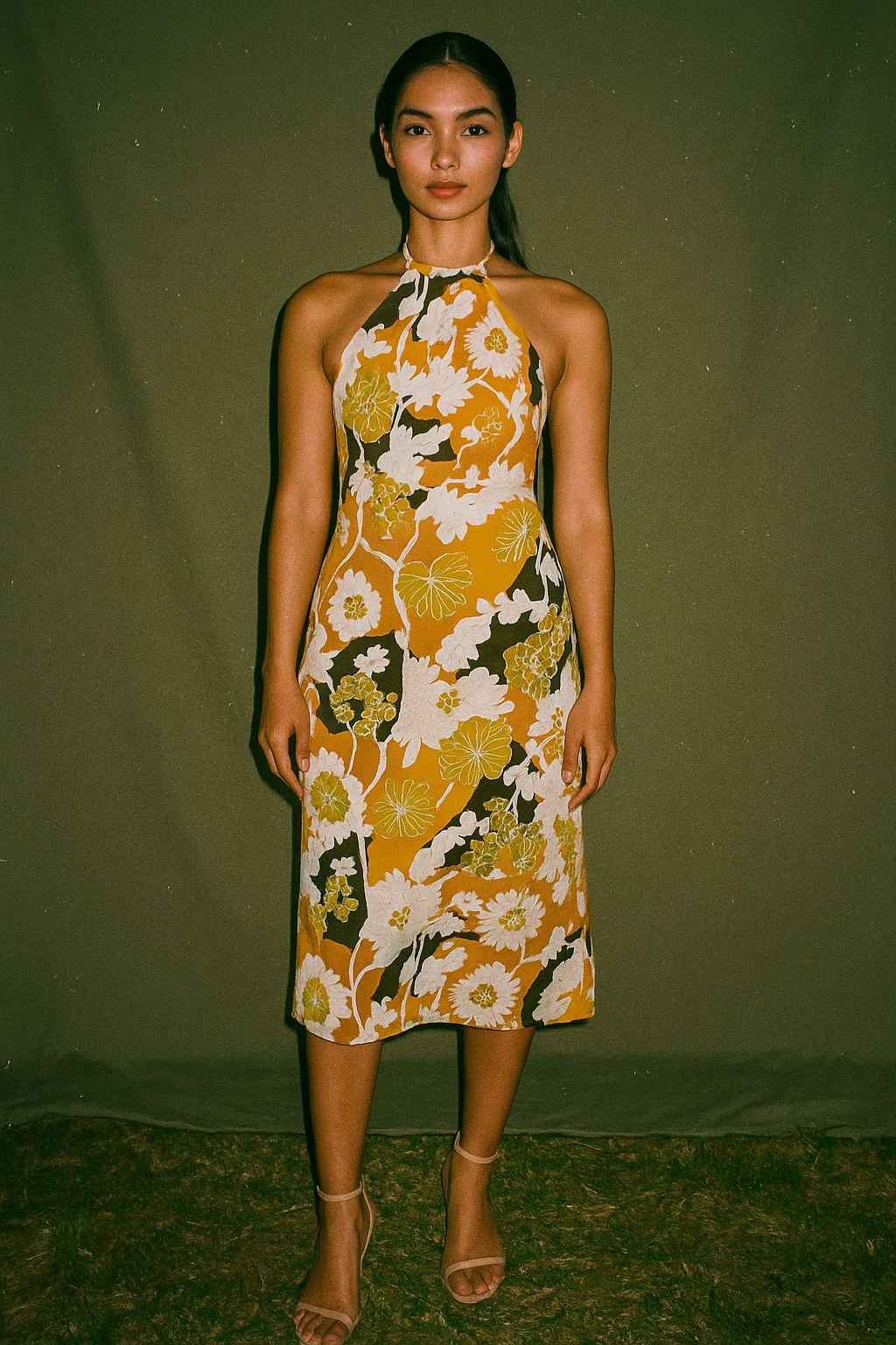 Faithfull The Brand  White Floral Backless Dress With Back Tie & Zip up Detail