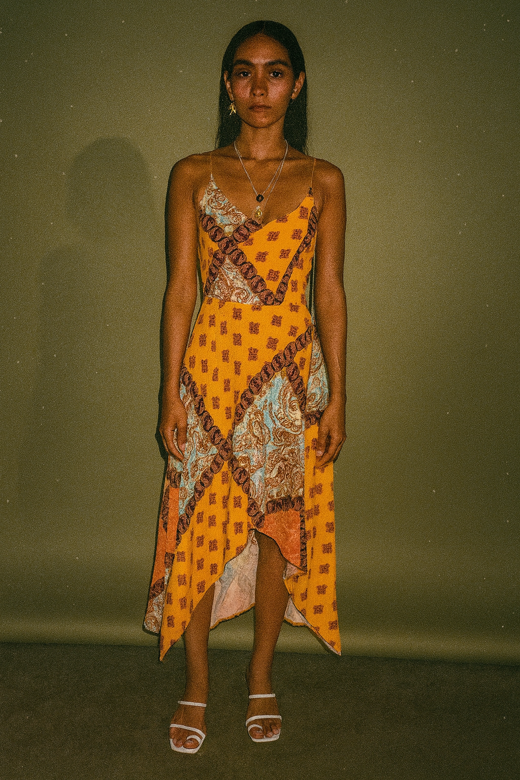 Esteban Cortazar Orange Backless with Print Design
