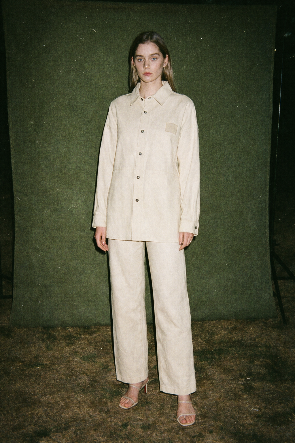 Helsa Cream Jacket with Button Front