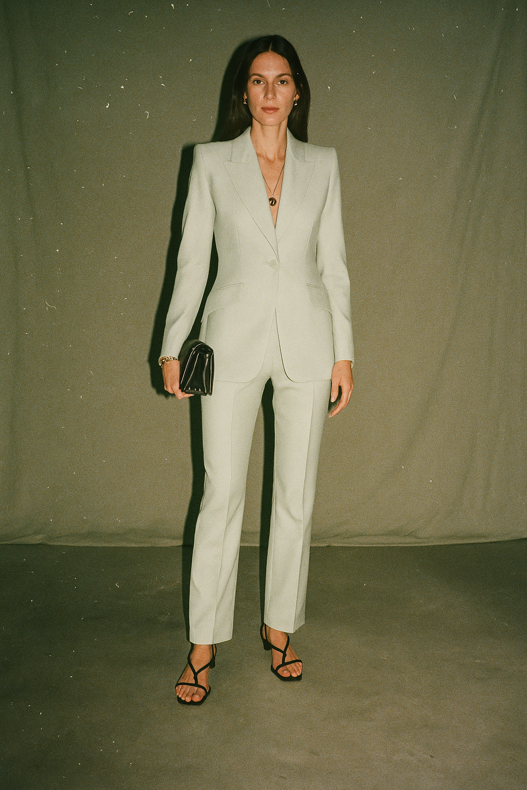 Green Linen Vest with Front Button & Linen Trouser