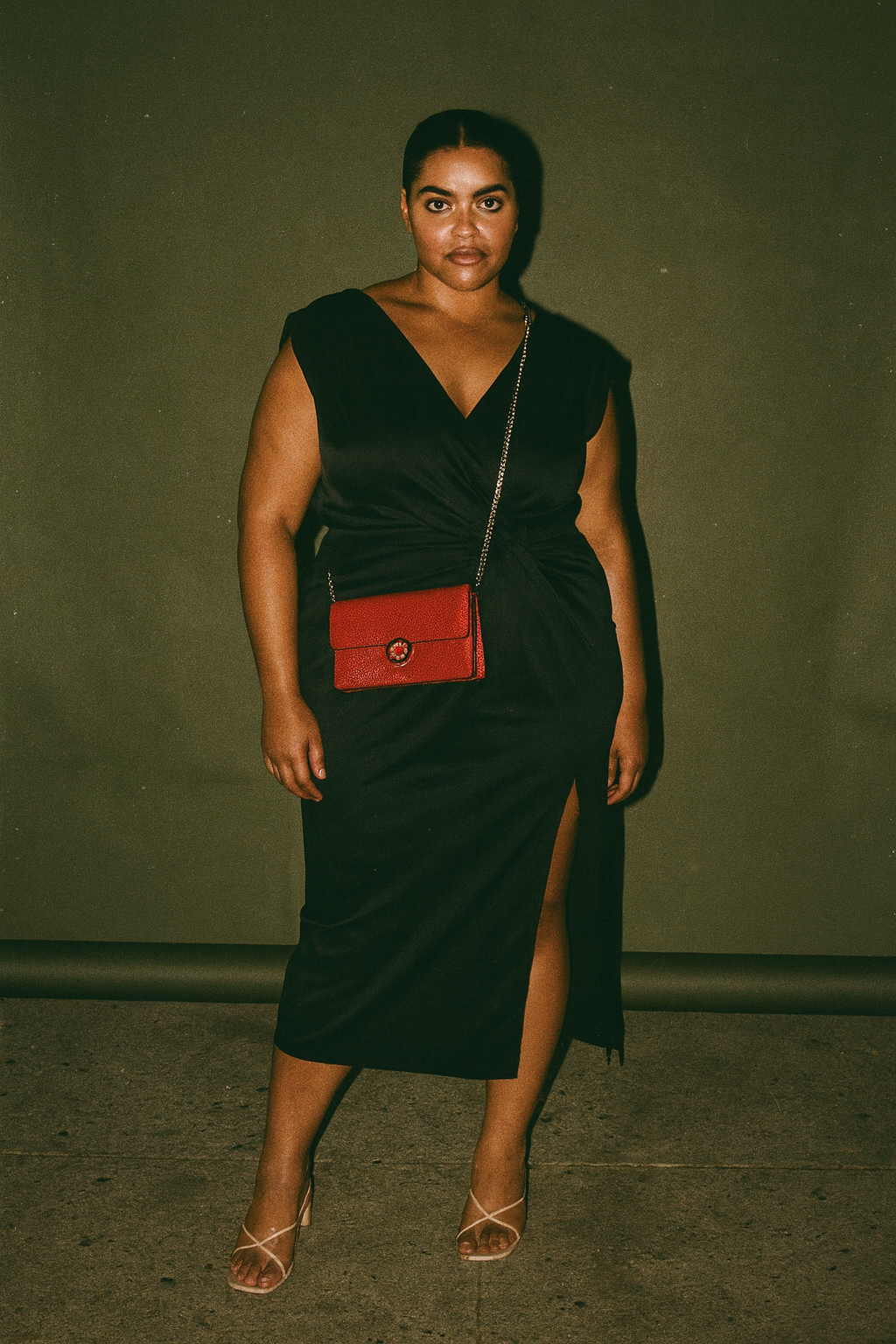 Red Leather Interlocking G Wallet On Chain Clutch Bag