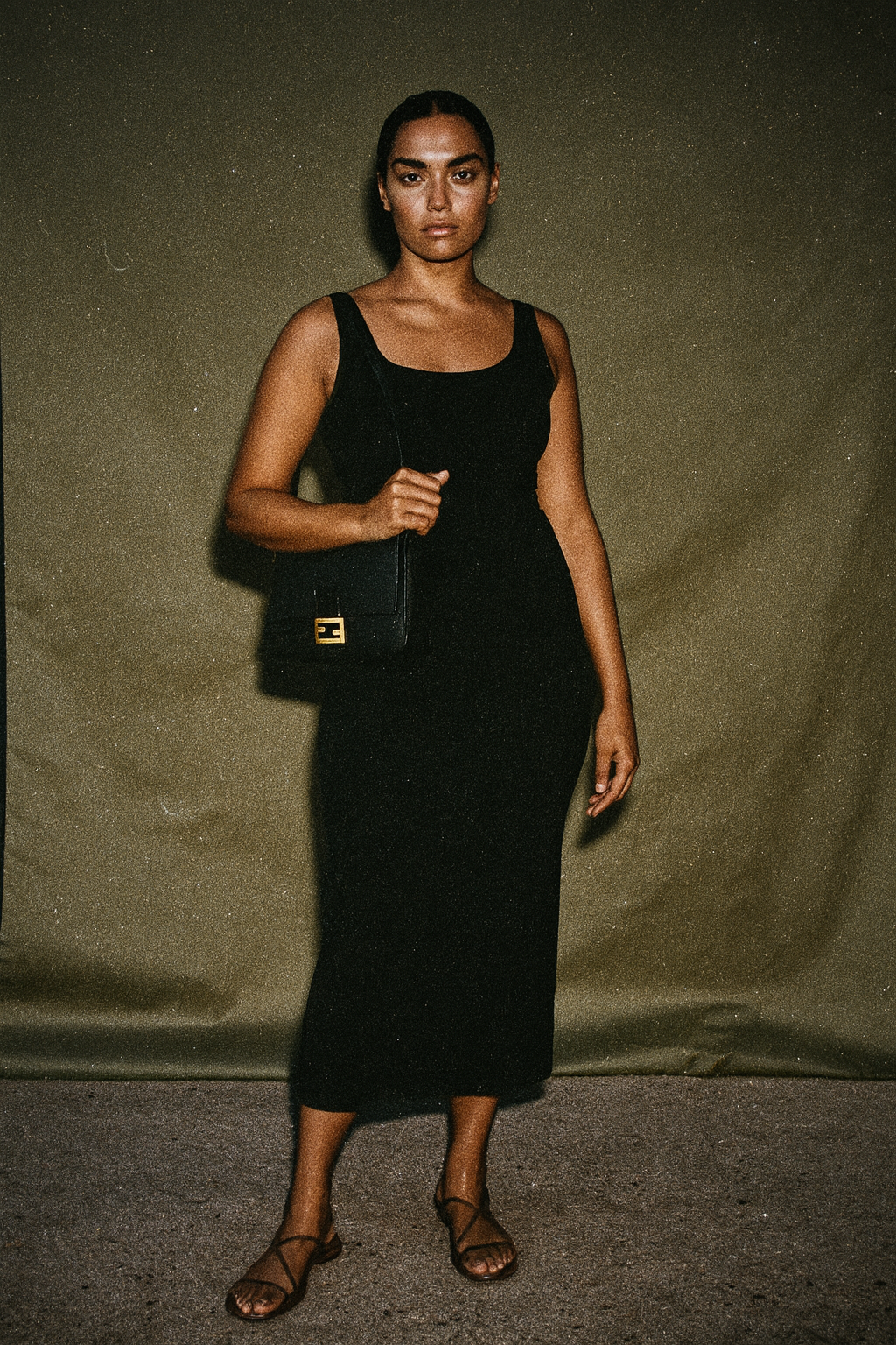 Fendi Shoulder Bag Adjustable Strap Leather Trimmings