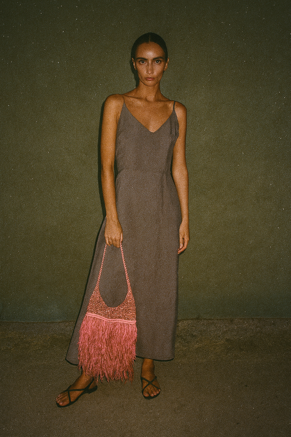 Johanna ortiz Pink Mini Mochilla Bag with Feather Design