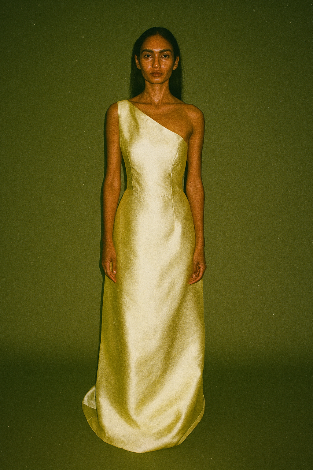 Nolan Atelier Sleek Satin One Shoulder A Line Silhoutte