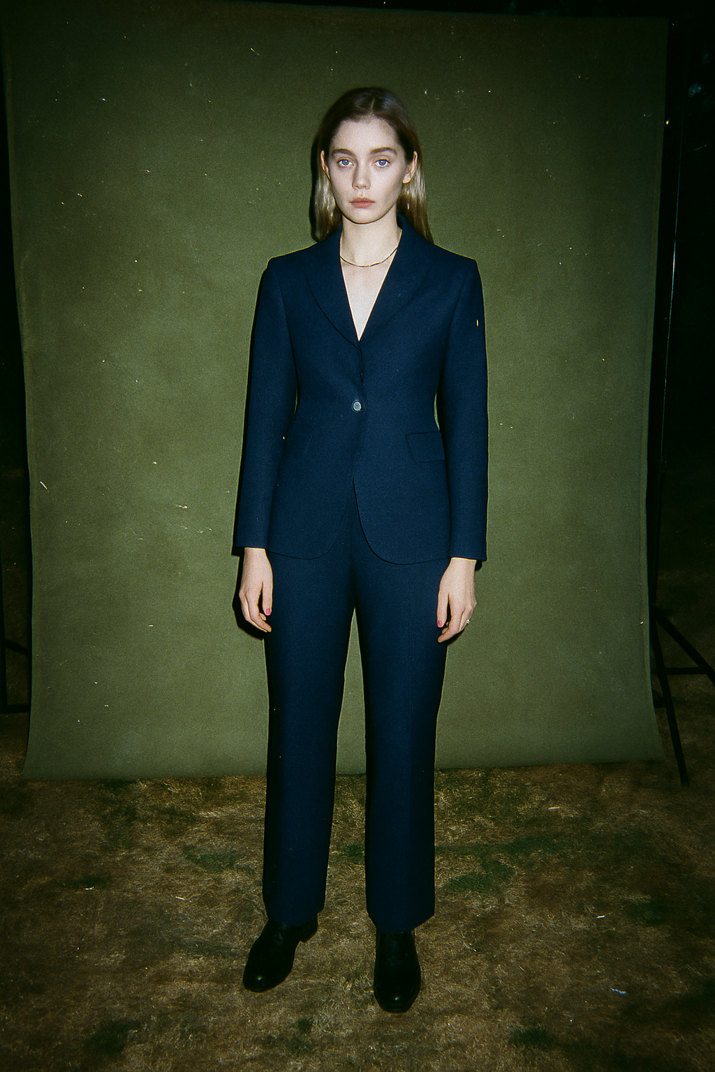 Blue Ribbed Blazer Jacket