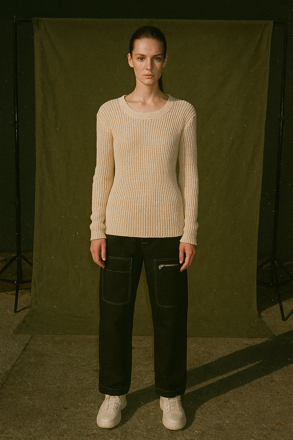 Dion Lee Beige Knitted Long Sleeve Blouse