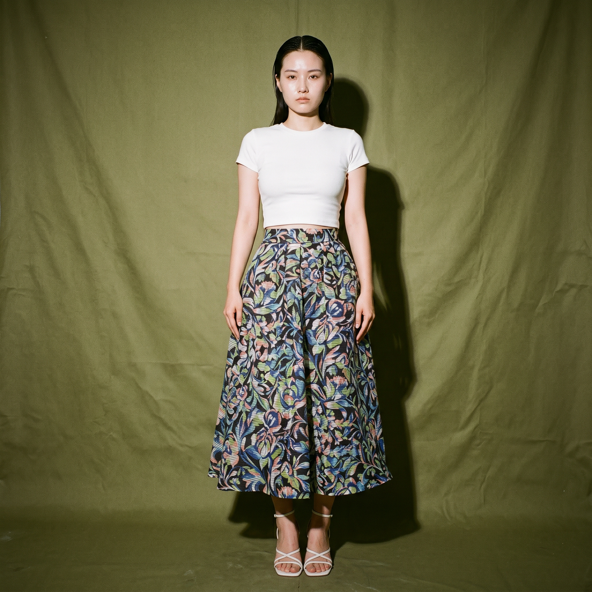 Coast Colorful Botanical Pattern Skirt
