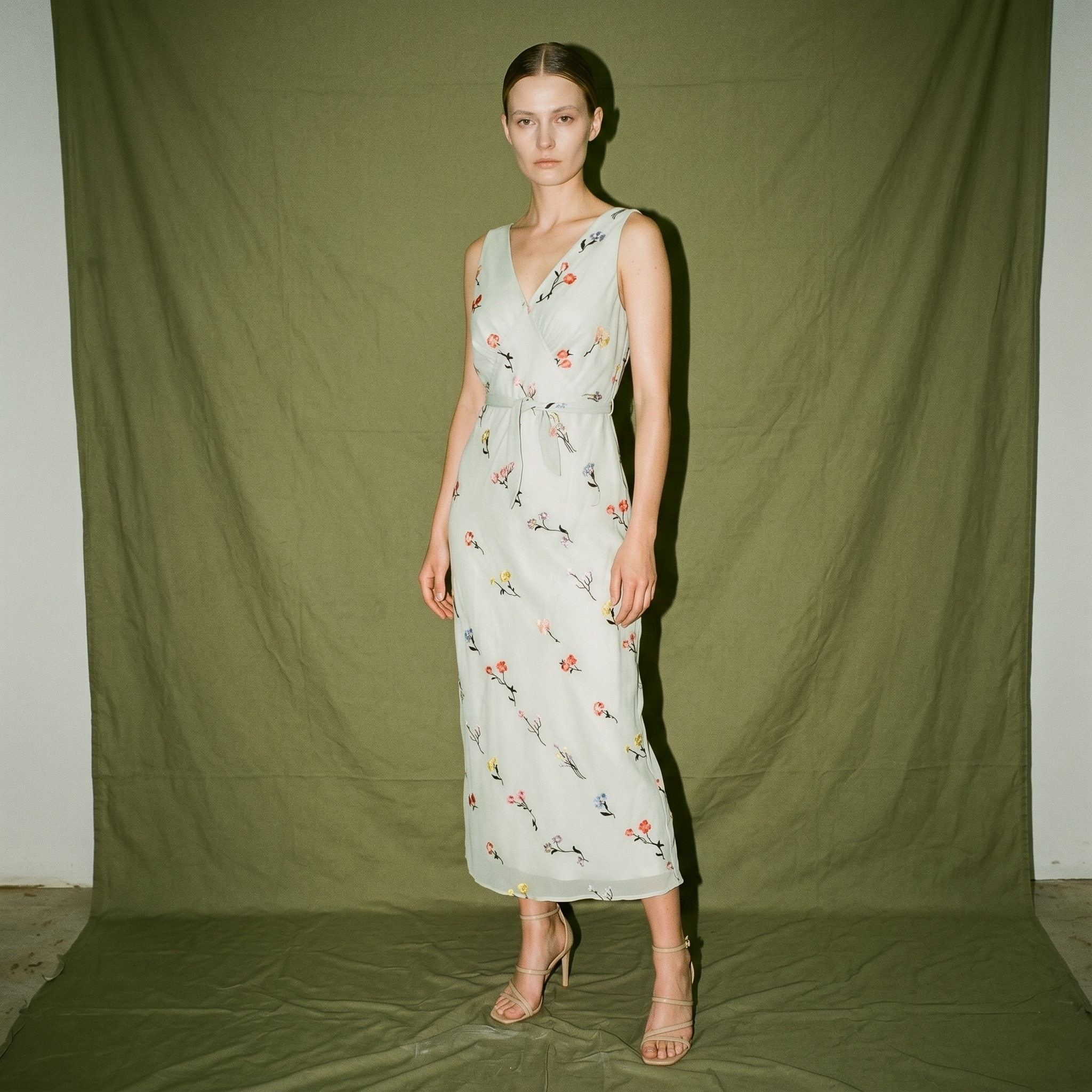 Coast Floral Tie Front V Neck Sheer