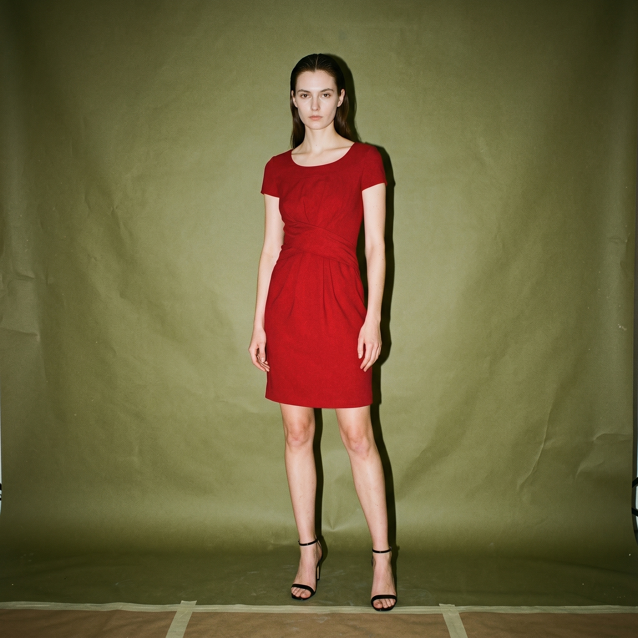 Emporio Armani Red Milano Short Sleeve Knee