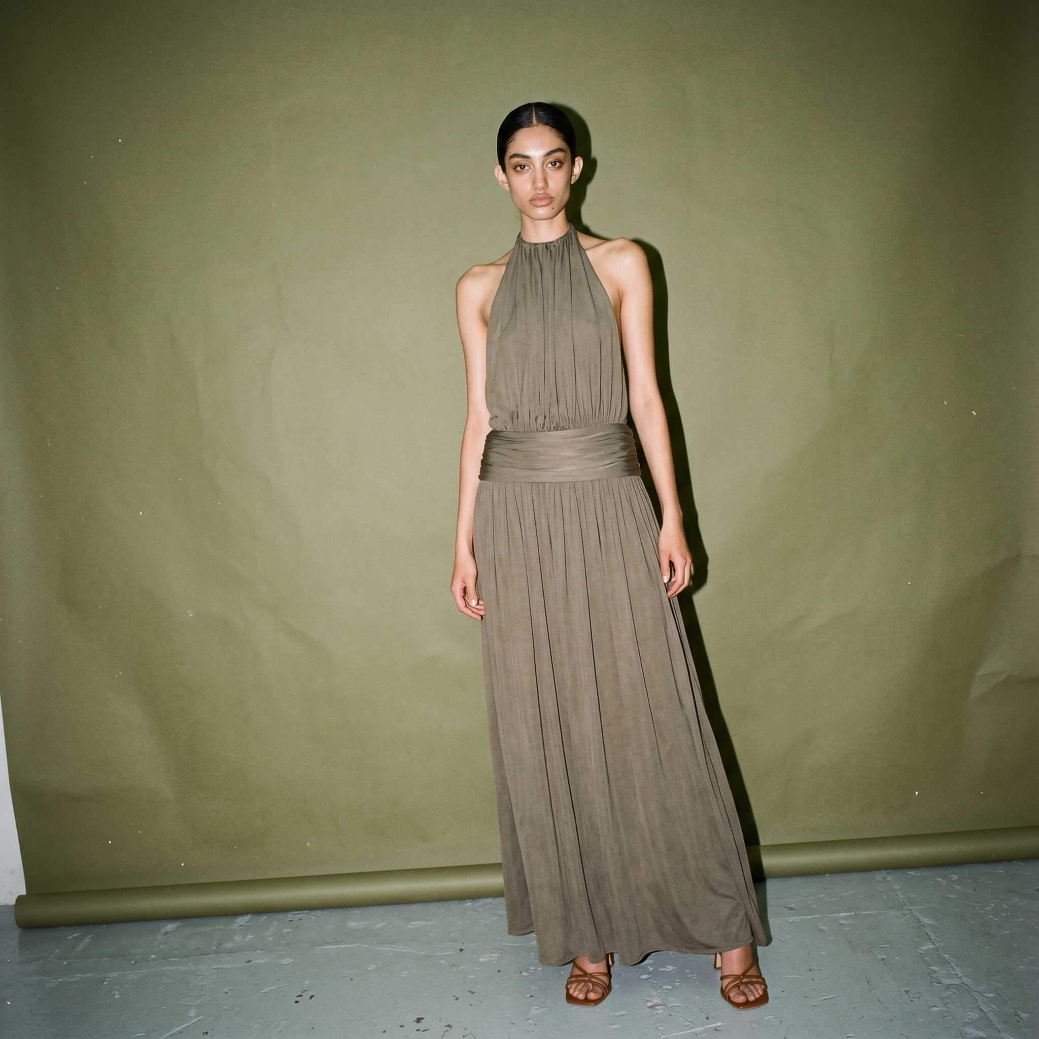 Arcina Ori Santina Dress In Khaki