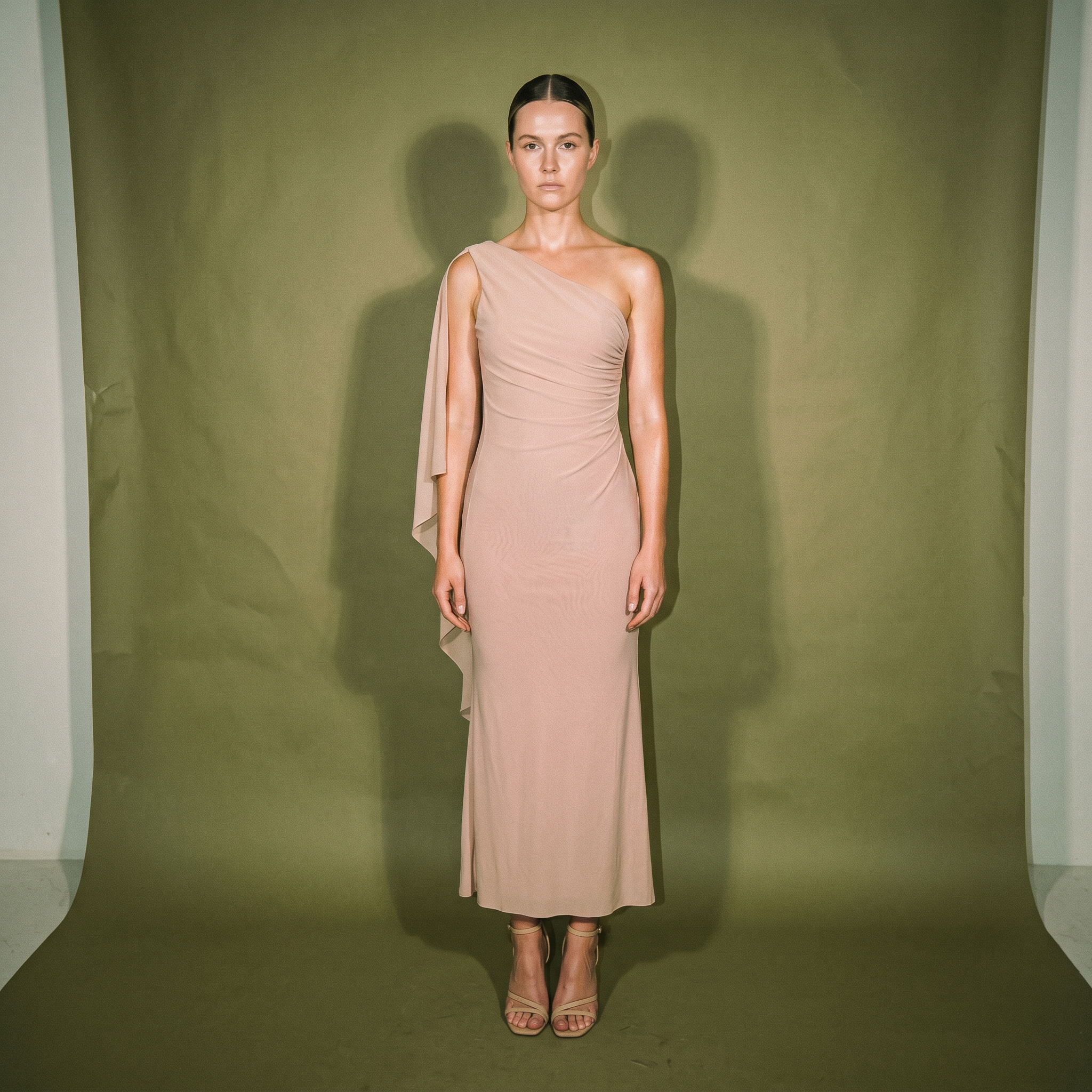 Cignal One Shoulder Ruched Floor Length