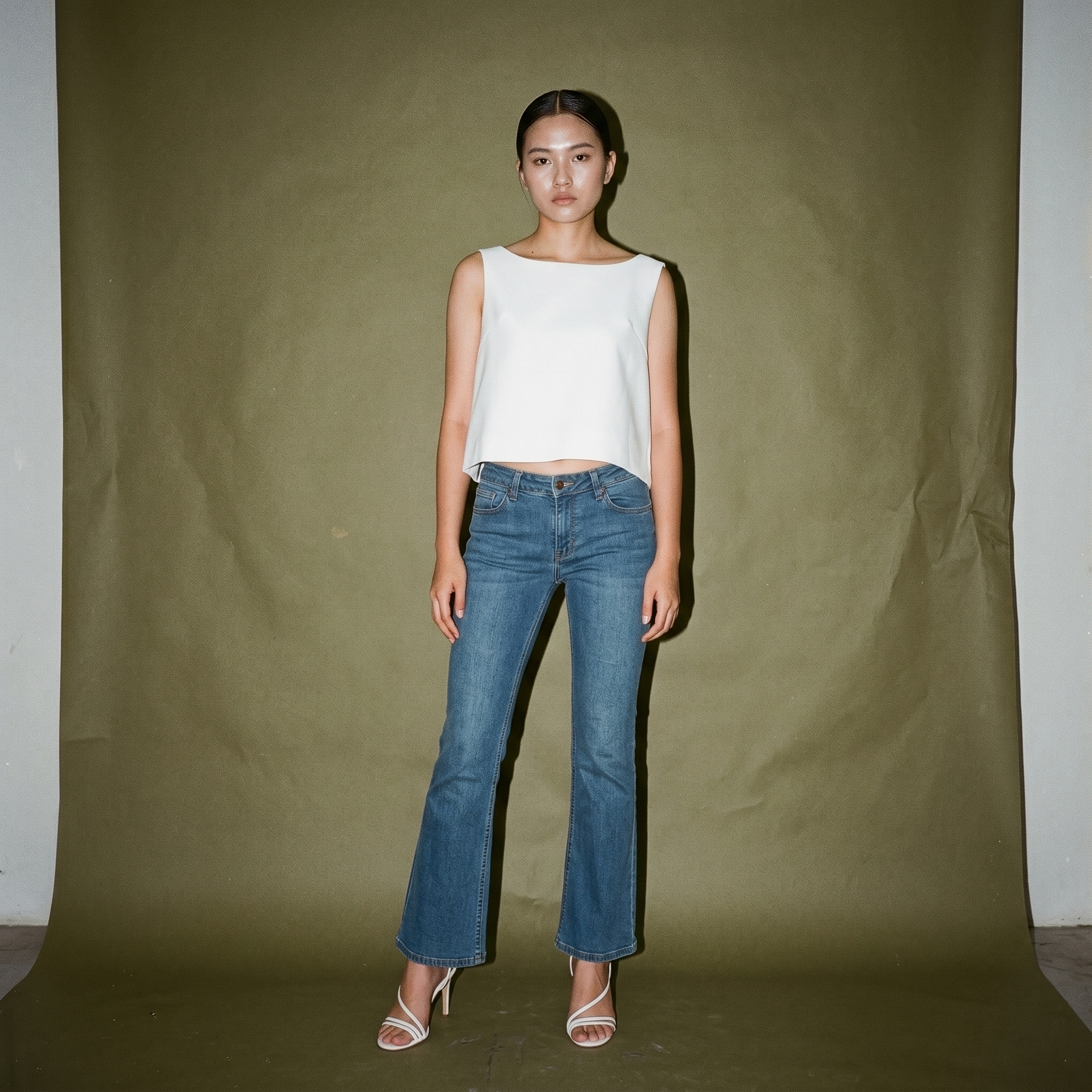 Offbeat White Sleeveless Top Backless Ribbon