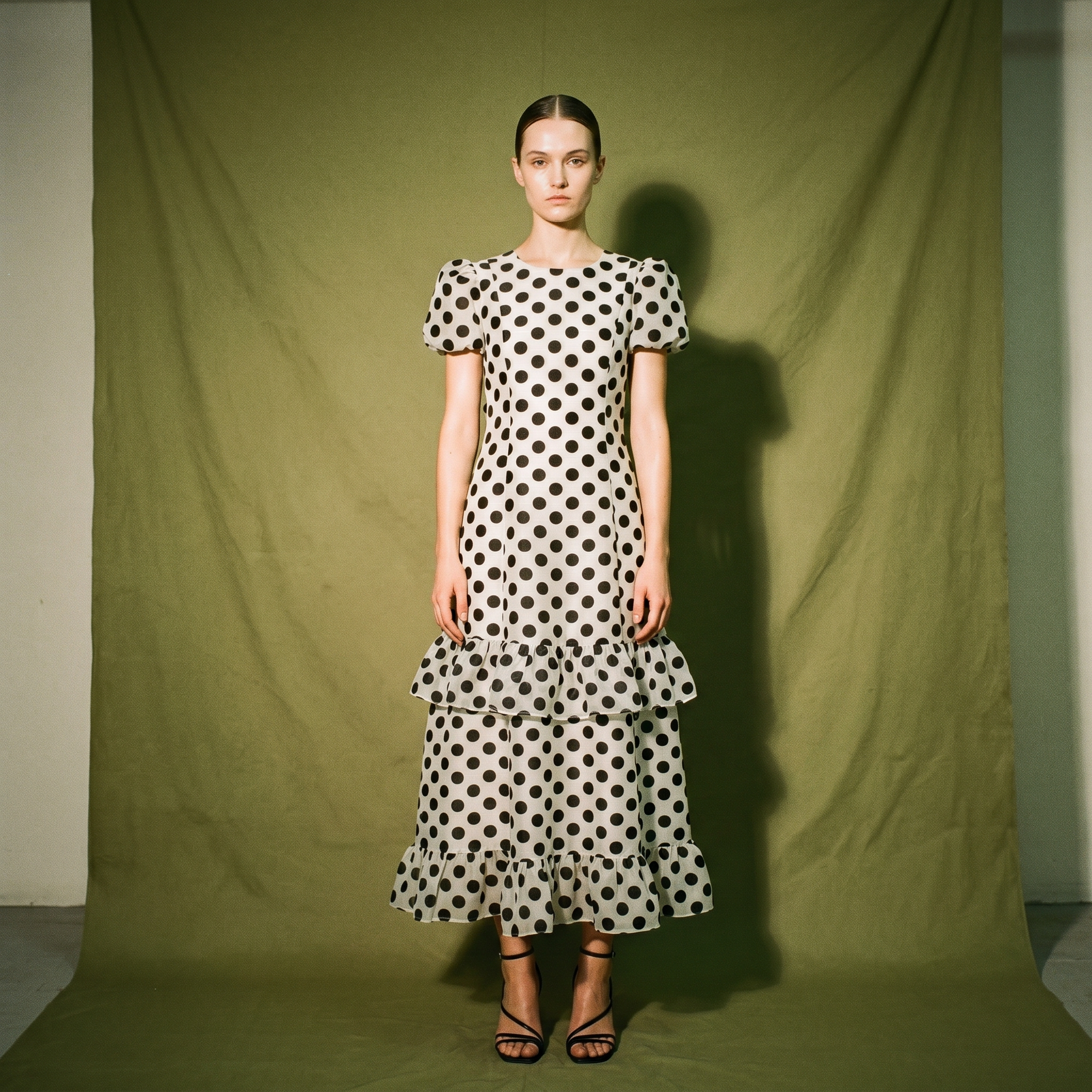 Sister Jane Tulle Ruffle Dress Black Polka