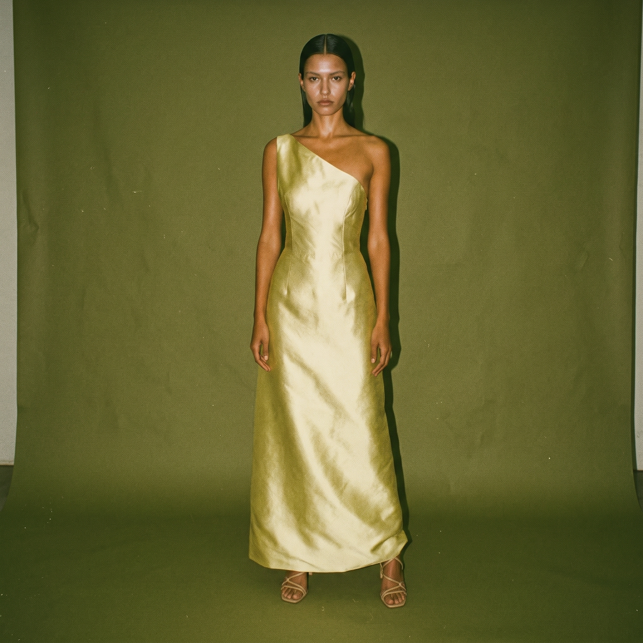 Nolan Atelier Sleek Satin One Shoulder A Line Silhoutte