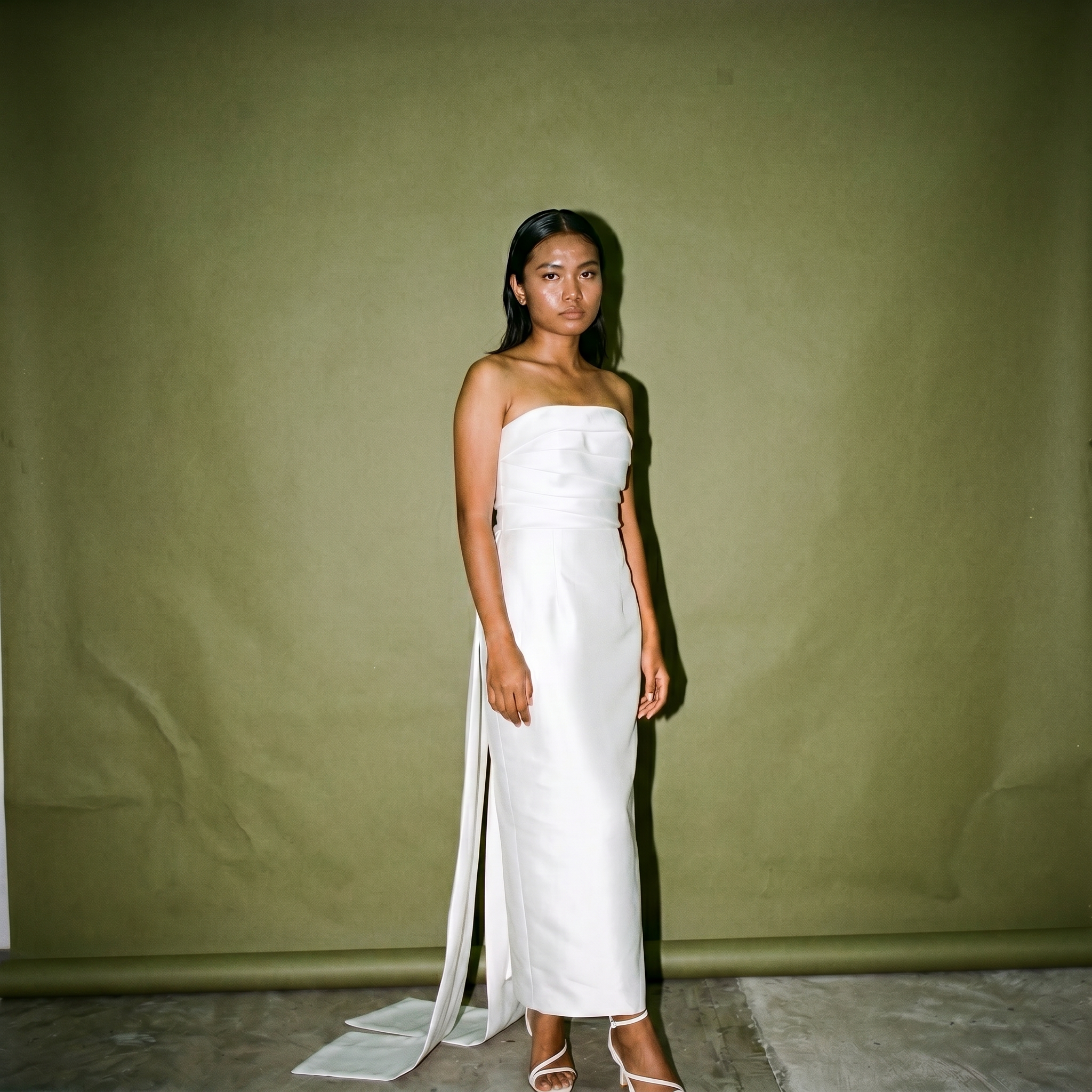 Paul Cabral White Tube Dress Satin