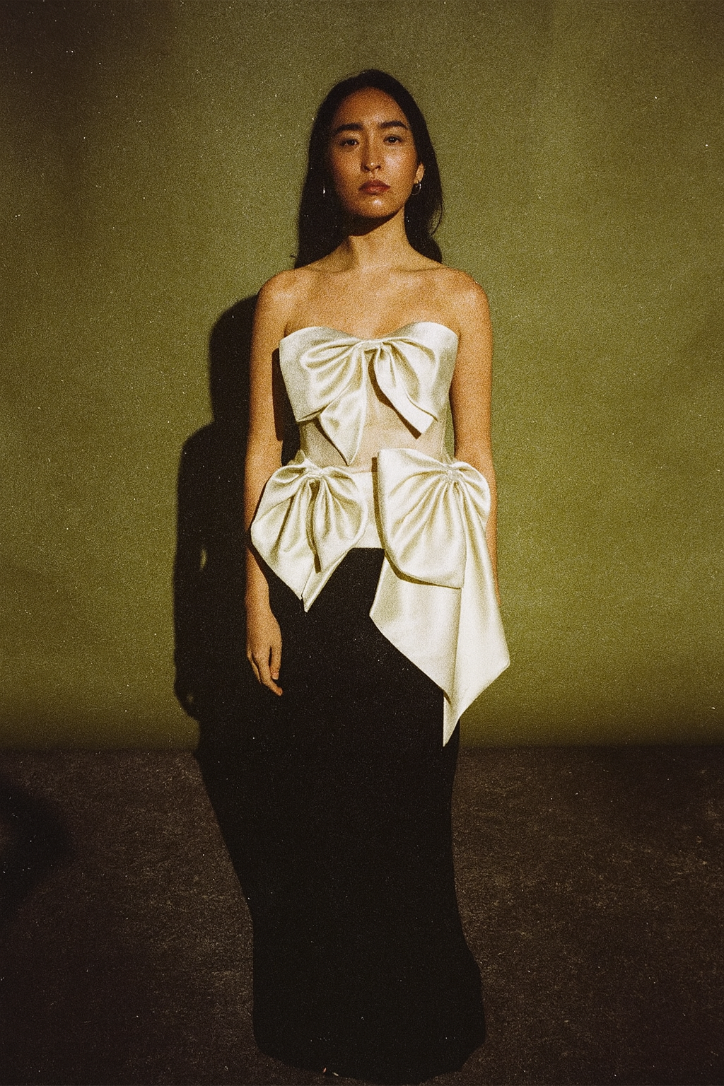 Vania Romoff Strapless Bow Details on the Front Silhouette