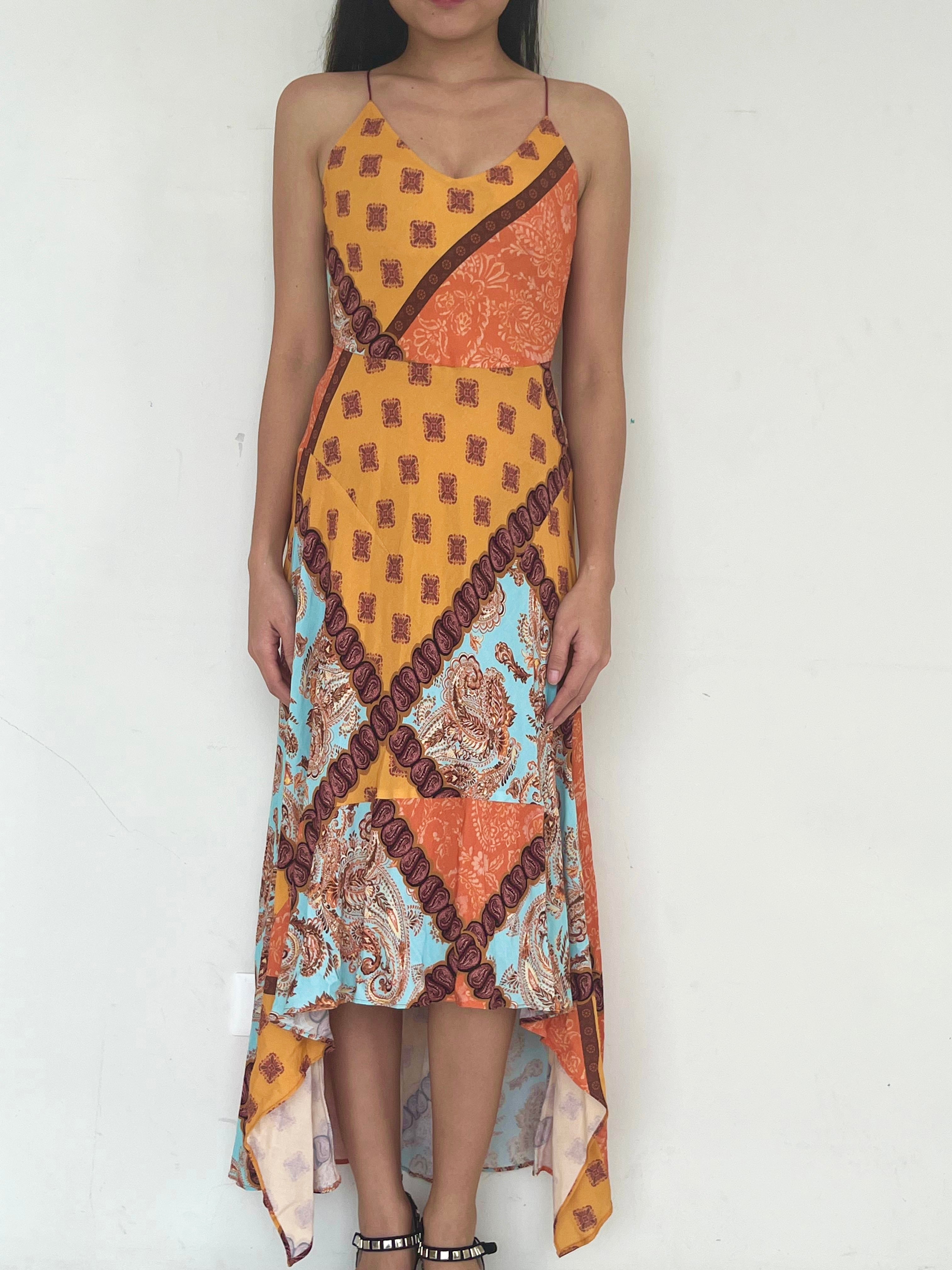 Esteban Cortazar Orange Backless with Print Design