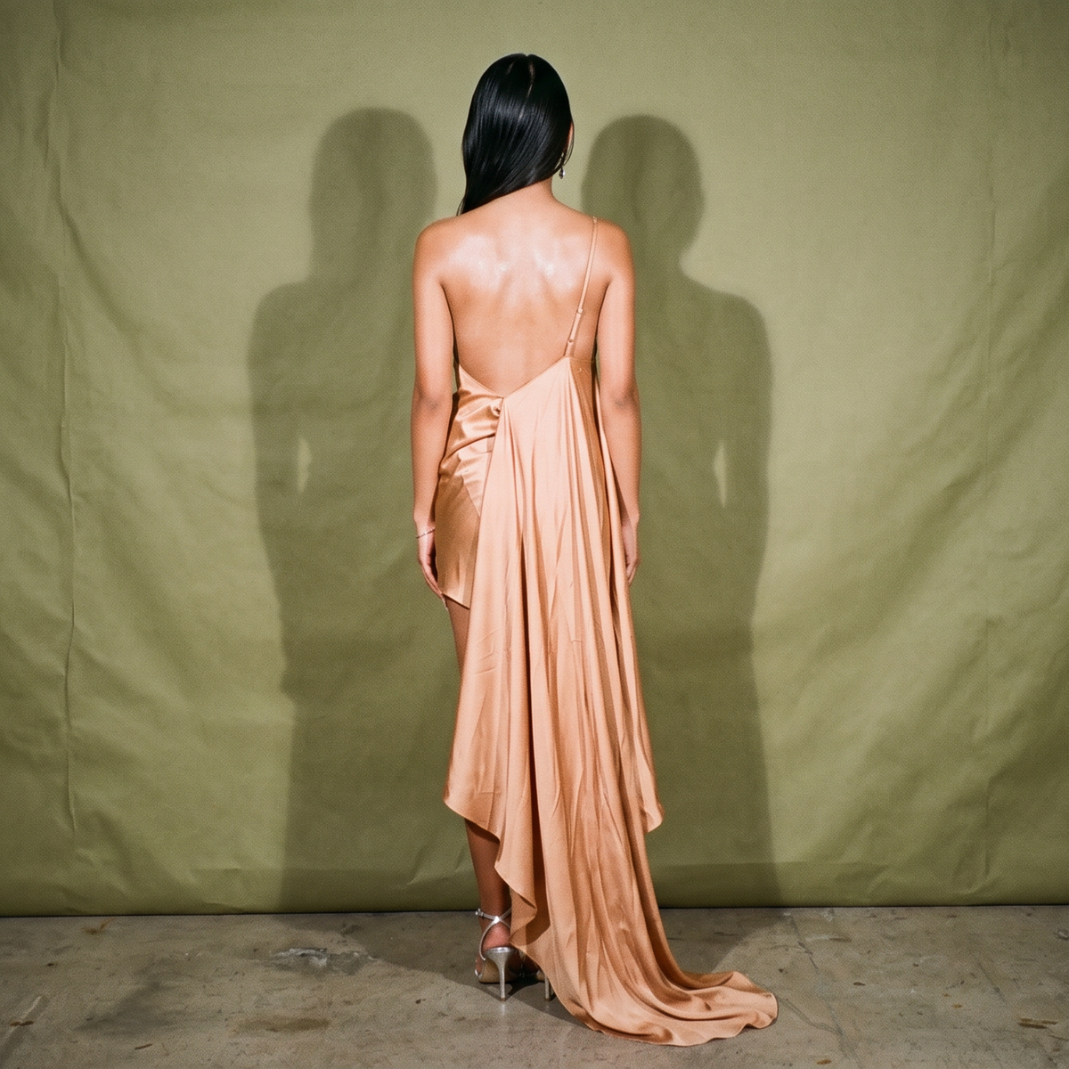 Stylestaple Brown Short Dress Silk