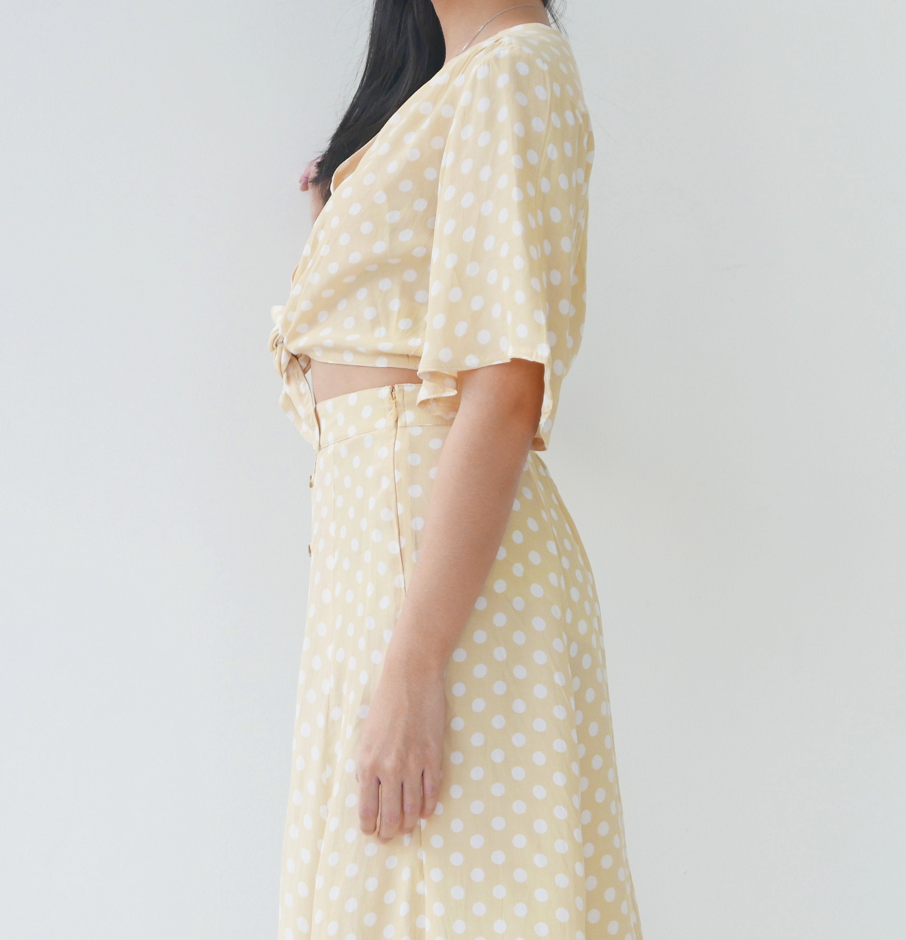 Faithfull the Brand Polka Dot Wrap Top
