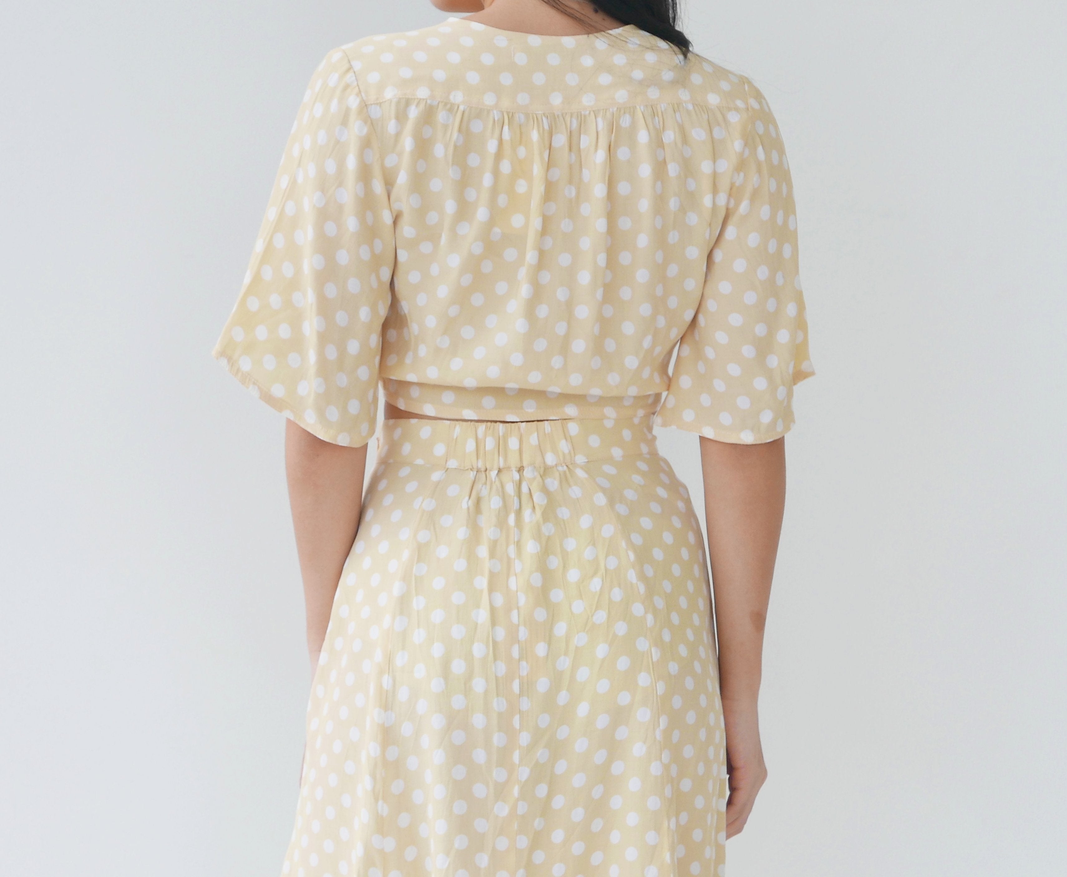 Faithfull the Brand Polka Dot Wrap Top